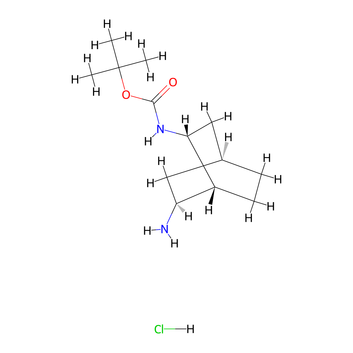 rac-tert-butyl N-[(1R,2R,4S,6S)-6-aminobicyclo[2.2.2]octan-2-yl]carbamate hydrochloride molecular structure, CAS 2752075-68-4