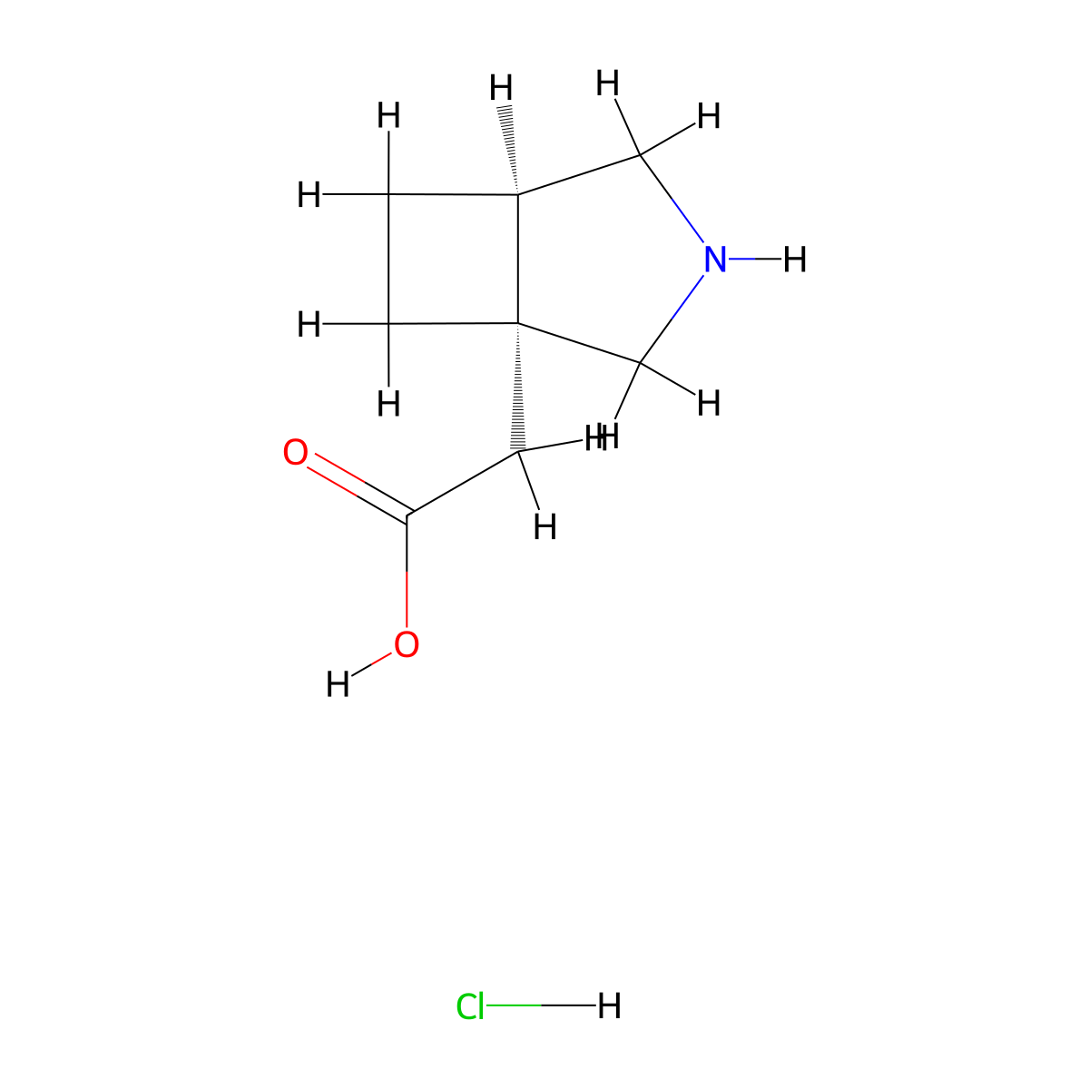 rac-2-((1R,5R)-3-azabicyclo(3.2.0)heptan-1-yl)acetic acid hydrochloride molecular structure, CAS 2752076-92-7