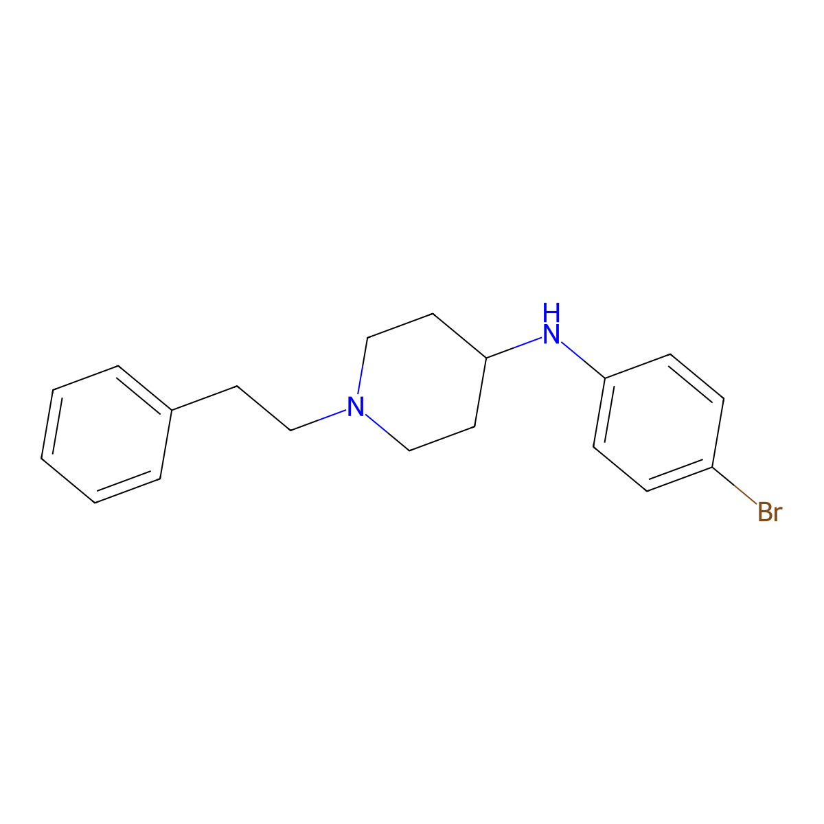 N-(4-Bromophenyl)-1-phenethylpiperidin-4-amine molecular structure, CAS 2752105-11-4