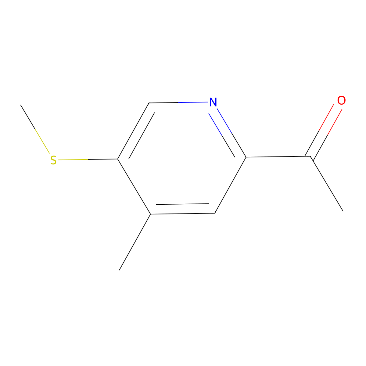 1-(4-Methyl-5-(methylthio)pyridin-2-yl)ethan-1-one molecular structure, CAS 2752164-24-0