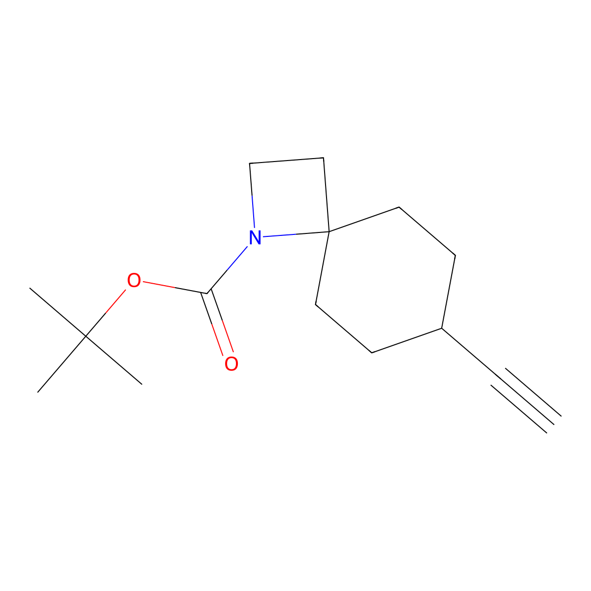 tert-Butyl 7-ethynyl-1-azaspiro[3.5]nonane-1-carboxylate molecular structure, CAS 2752184-74-8