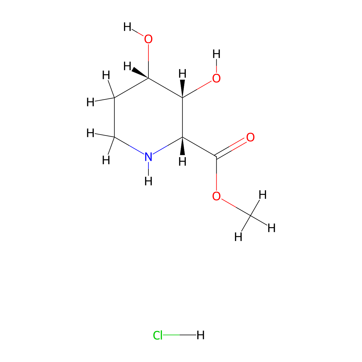 rac-methyl(2R,3R,4S)-3,4-dihydroxypiperidine-2-carboxylatehydrochloride molecular structure, CAS 2752190-71-7