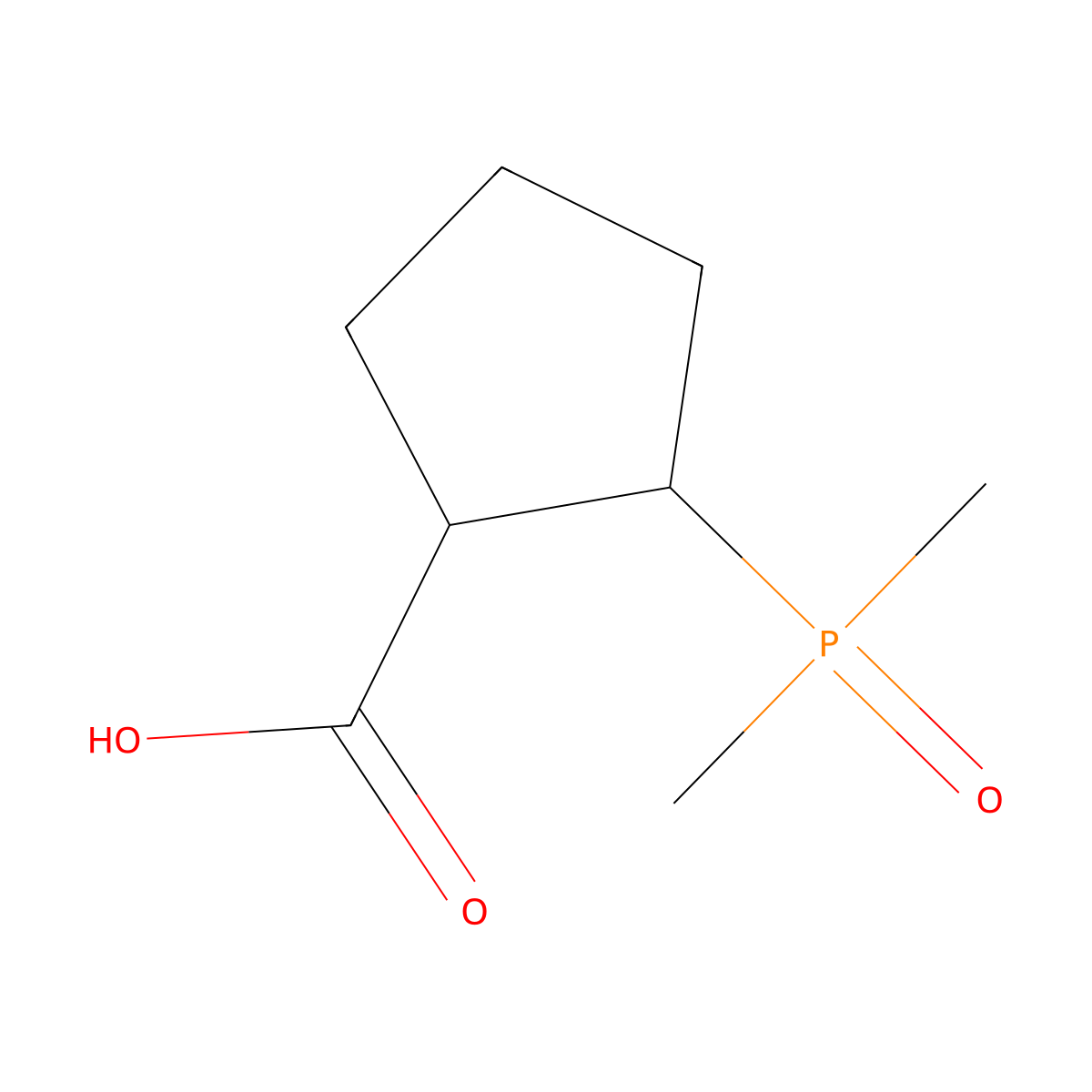 rac-(1R,2S)-2-(dimethylphosphoryl)cyclopentane-1-carboxylic acid molecular structure, CAS 2752190-97-7