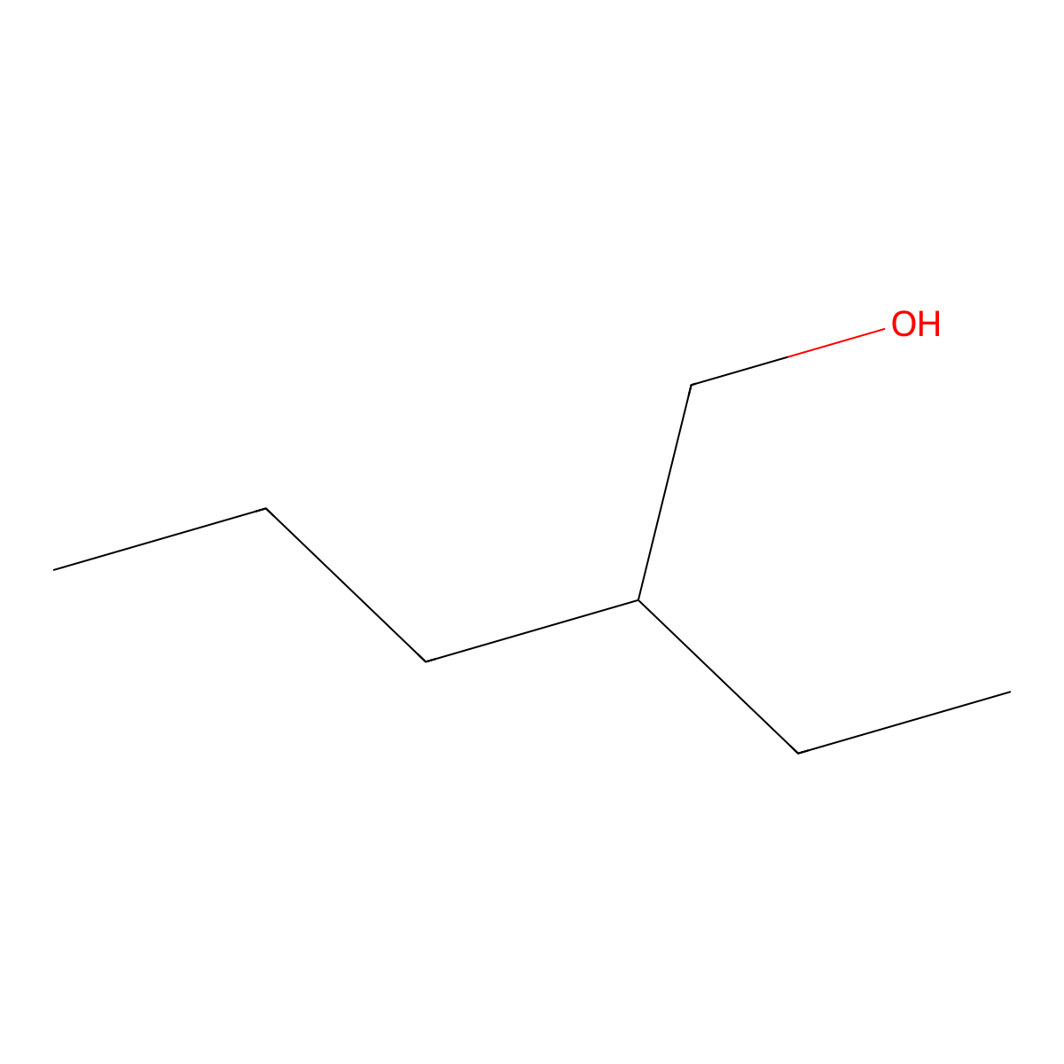 2-Ethyl-1-pentanol molecular structure, CAS 27522-11-8