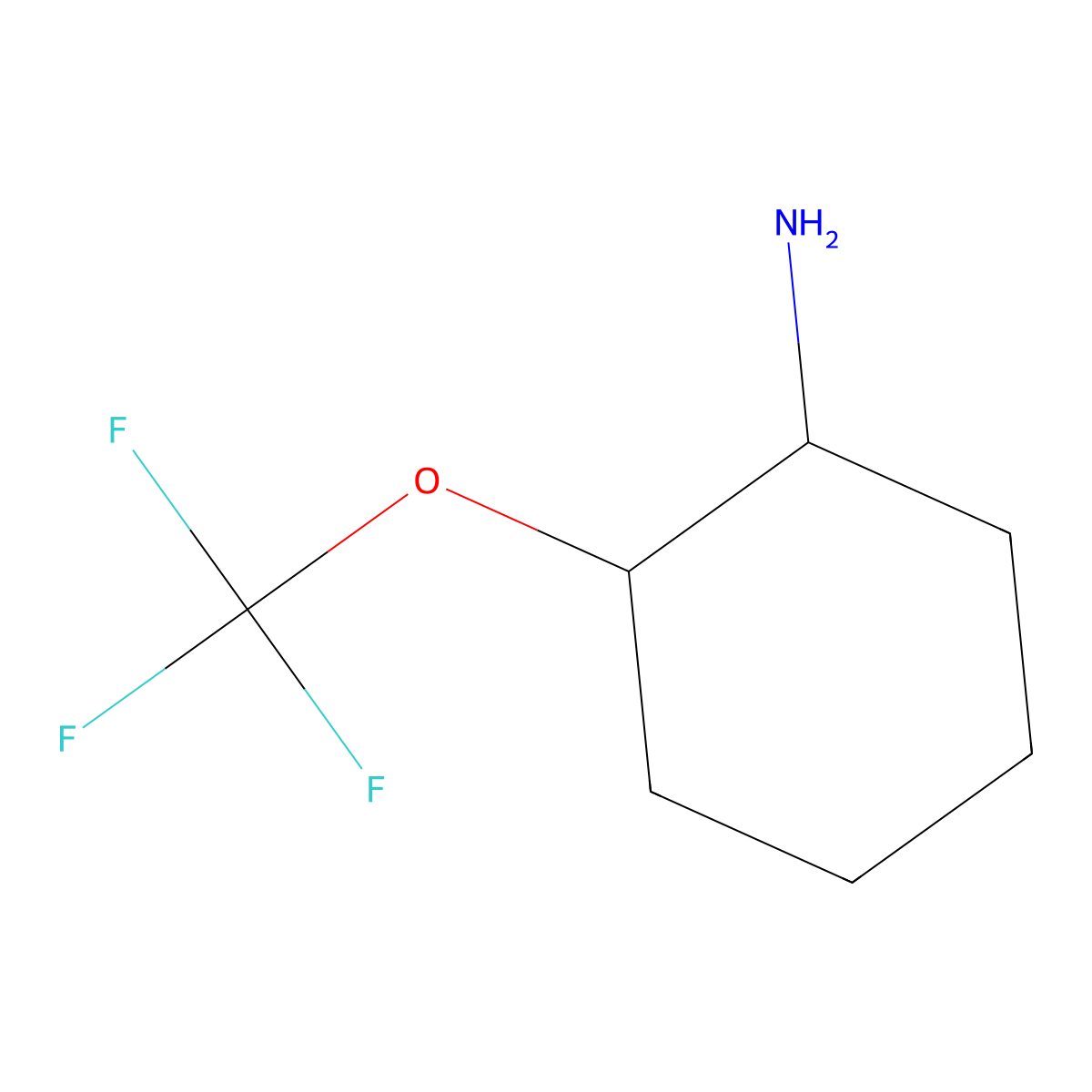 rac-(1R,2R)-2-(trifluoromethoxy)cyclohexan-1-amine molecular structure, CAS 2752200-65-8