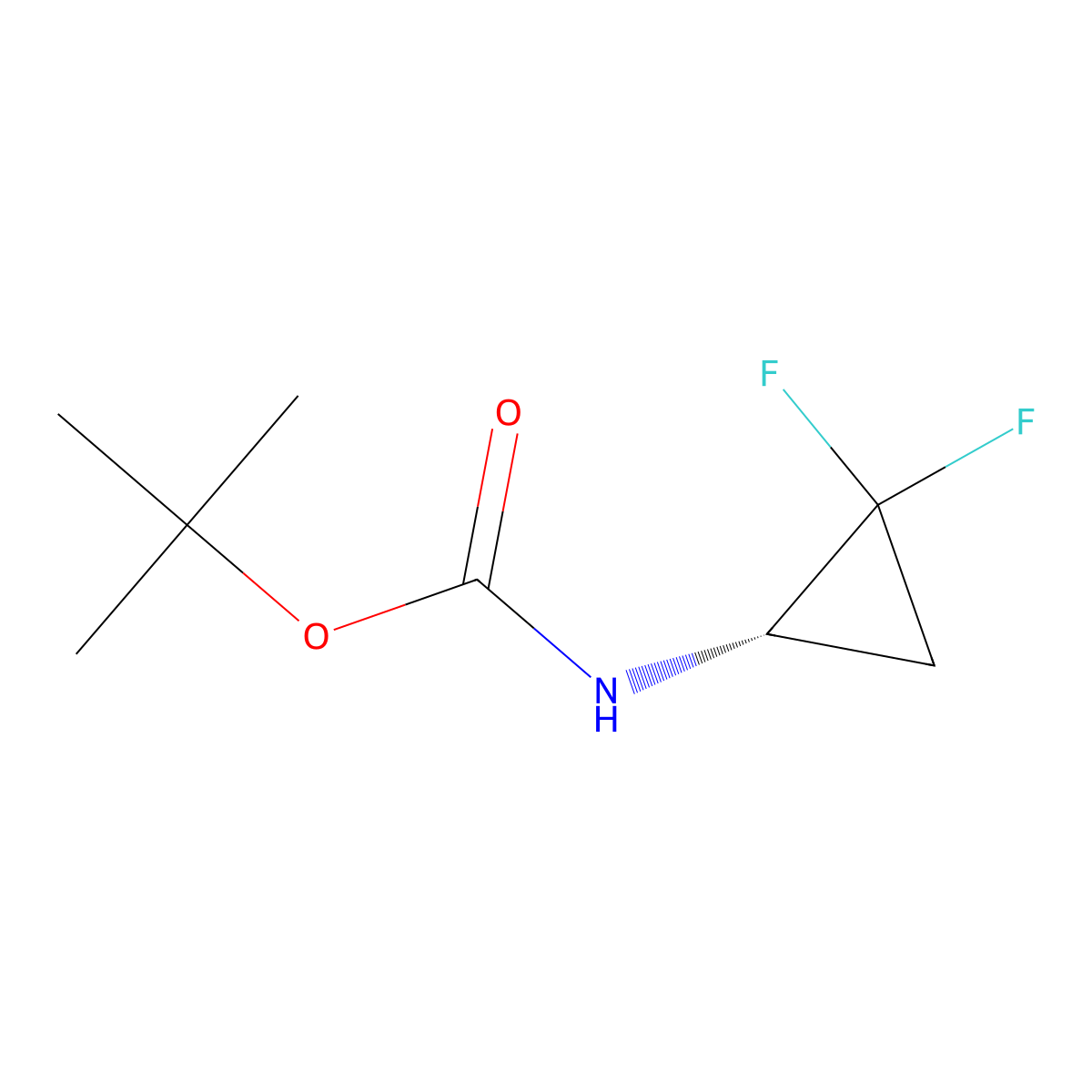 (S)-N-Boc-2,2-difluorocyclopropanamine molecular structure, CAS 2752242-49-0