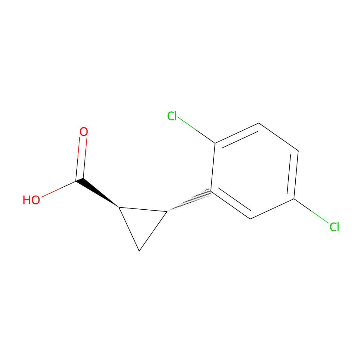 rac-(1R,2R)-2-(2,5-dichlorophenyl)cyclopropane-1-carboxylic acid molecular structure, CAS 2752247-87-1