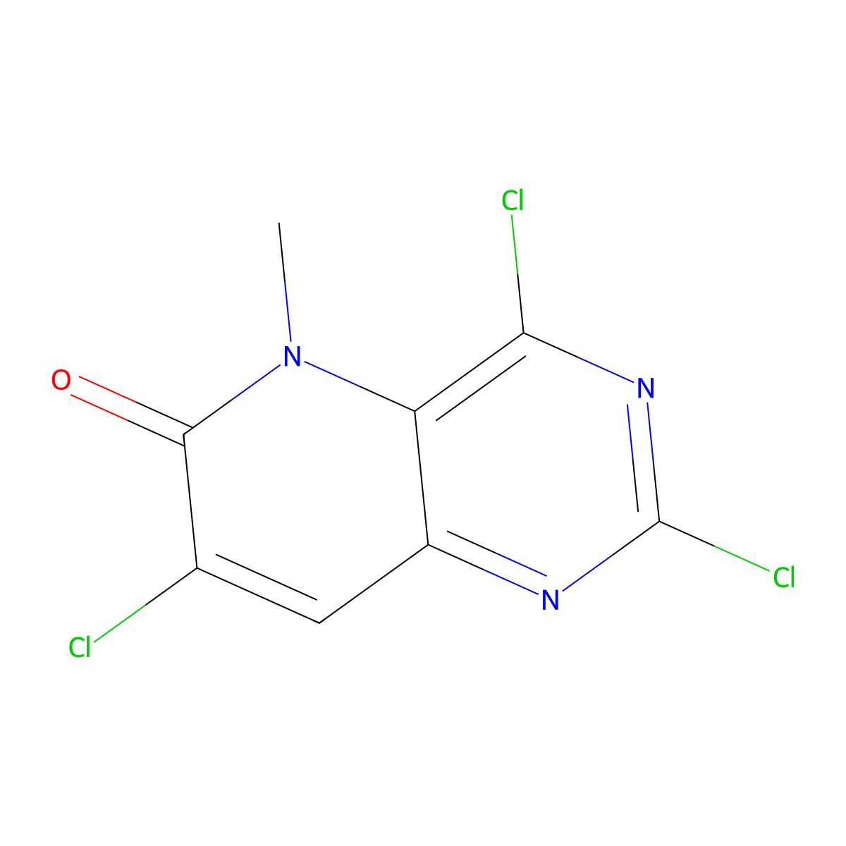 2,4,7-Trichloro-5-methylpyrido[3,2-d]pyrimidin-6(5H)-one molecular structure, CAS 2752292-08-1