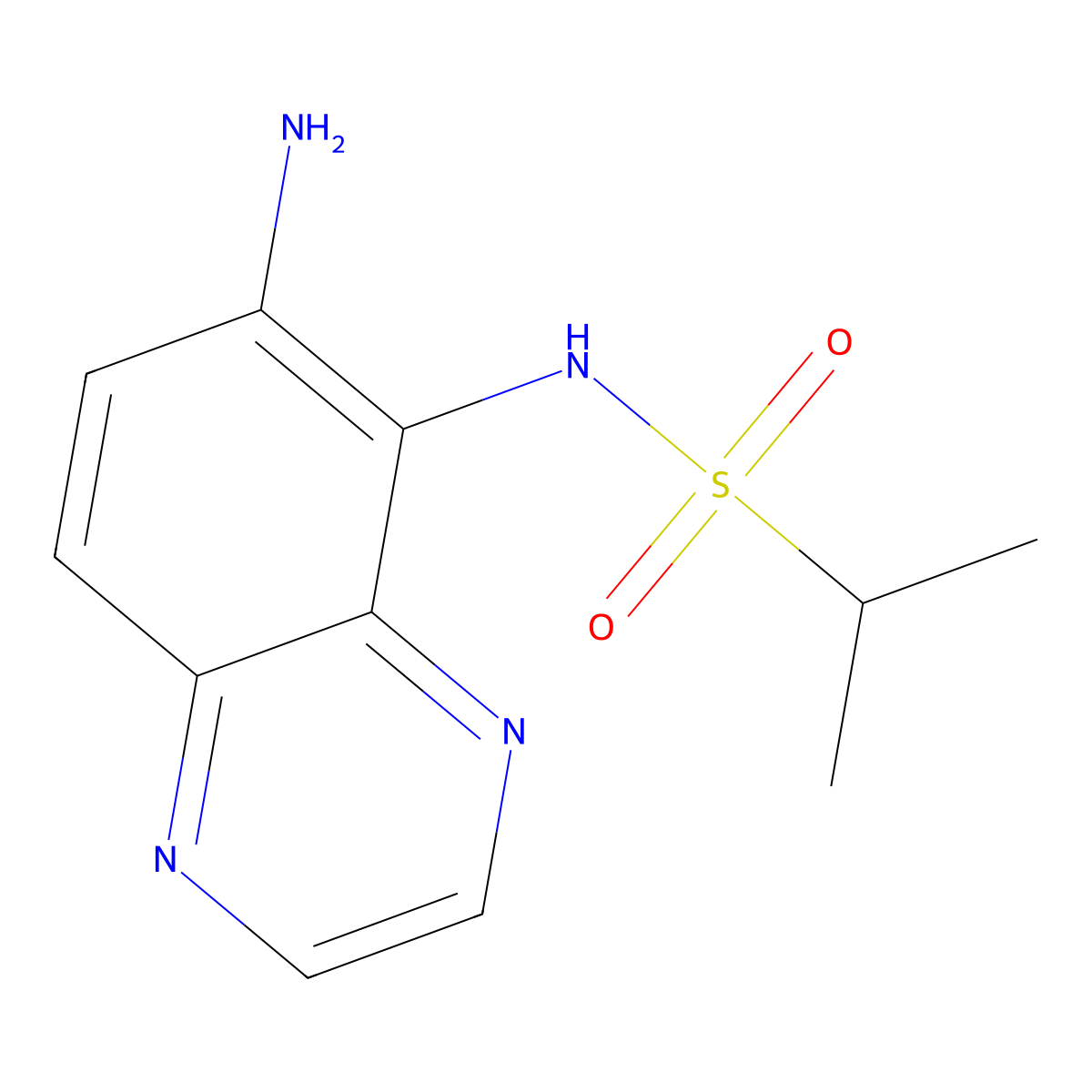 N-(6-aminoquinoxalin-5-yl)propane-2-sulfonamide molecular structure, CAS 2752328-48-4