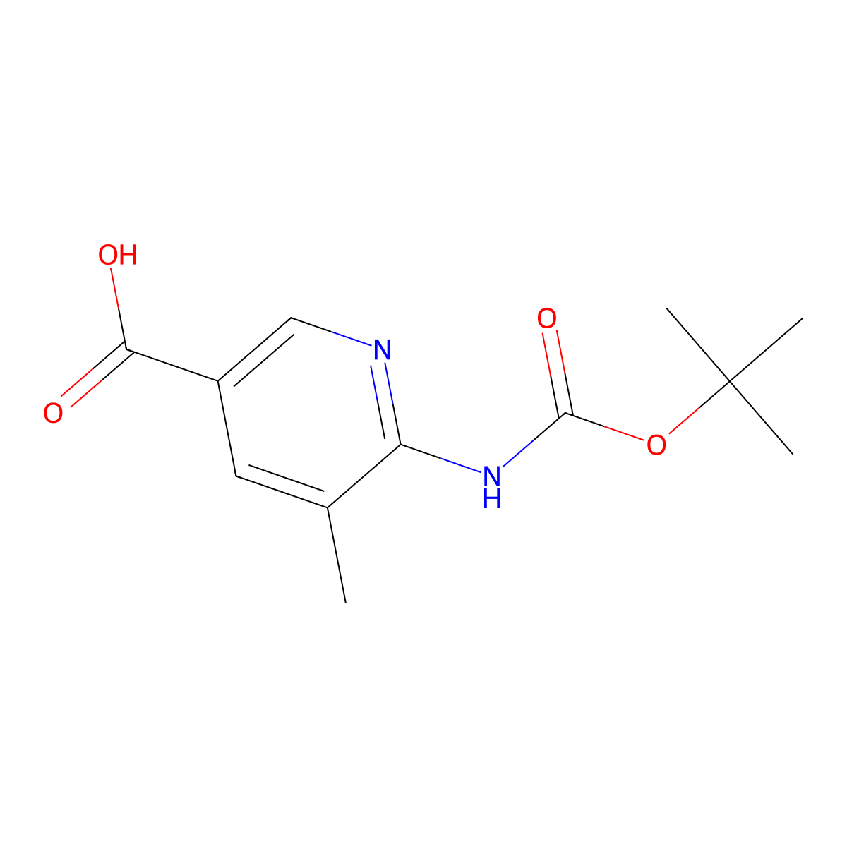 6-{[(Tert-butoxy)carbonyl]amino}-5-methylpyridine-3-carboxylic acid molecular structure, CAS 2752343-56-7