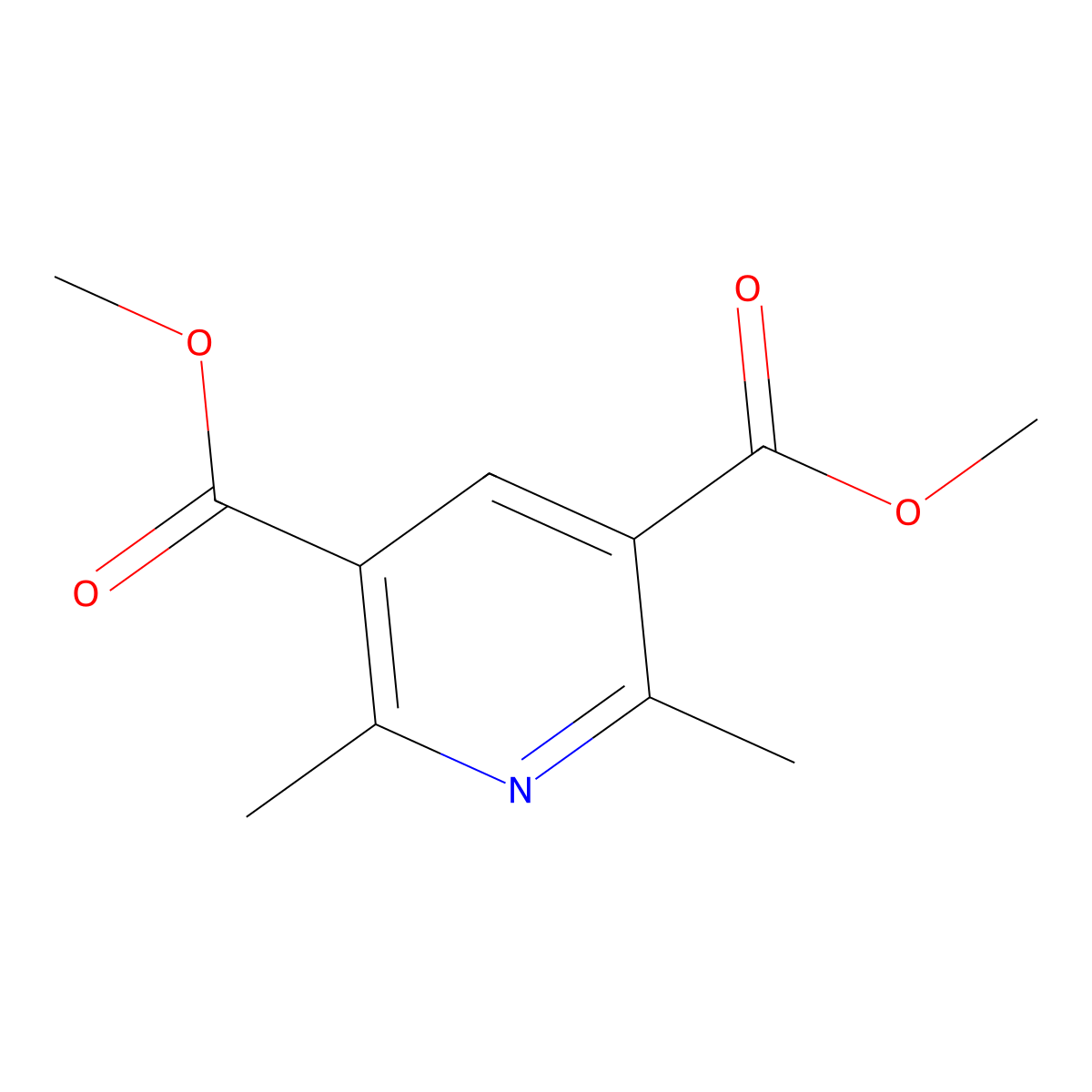 3,5-Pyridinedicarboxylic acid, 2,6-dimethyl-, 3,5-dimethyl ester molecular structure, CAS 27525-74-2