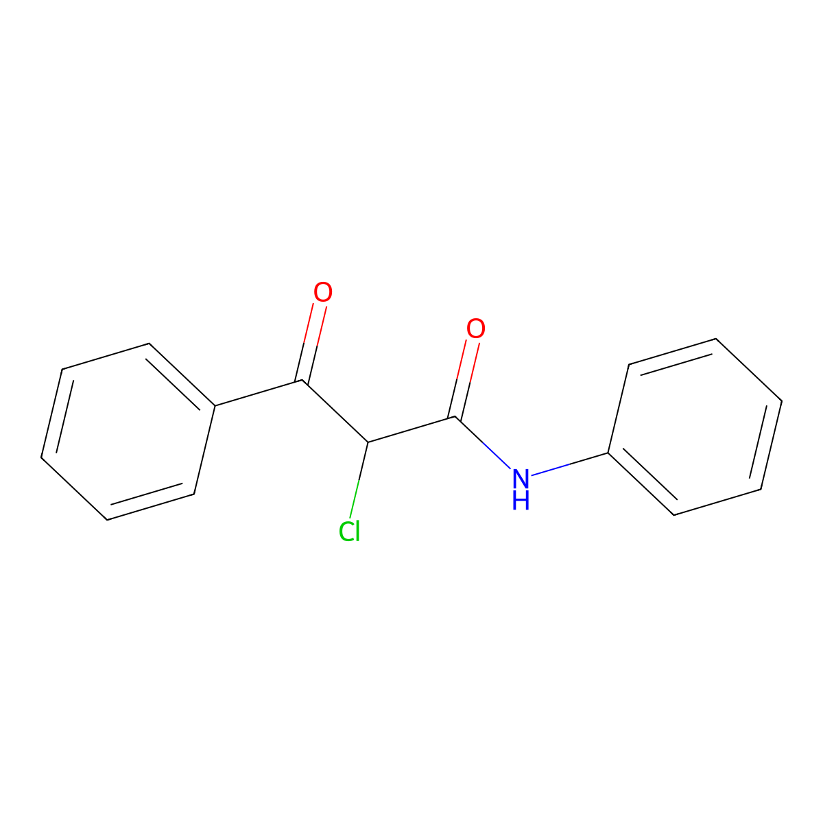 2-chloro-3-oxo-N,3-diphenylpropanamide molecular structure, CAS 27525-98-0