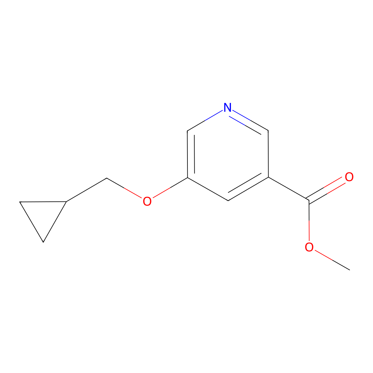 Methyl 5-(cyclopropylmethoxy)nicotinate molecular structure, CAS 2752518-02-6