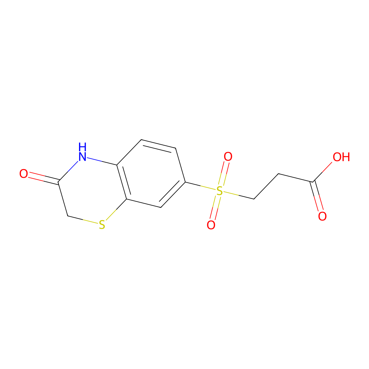 3-[(3-oxo-3,4-dihydro-2H-1,4-benzothiazin-7-yl)sulfonyl]propanoic acid molecular structure, CAS 2752733-37-0