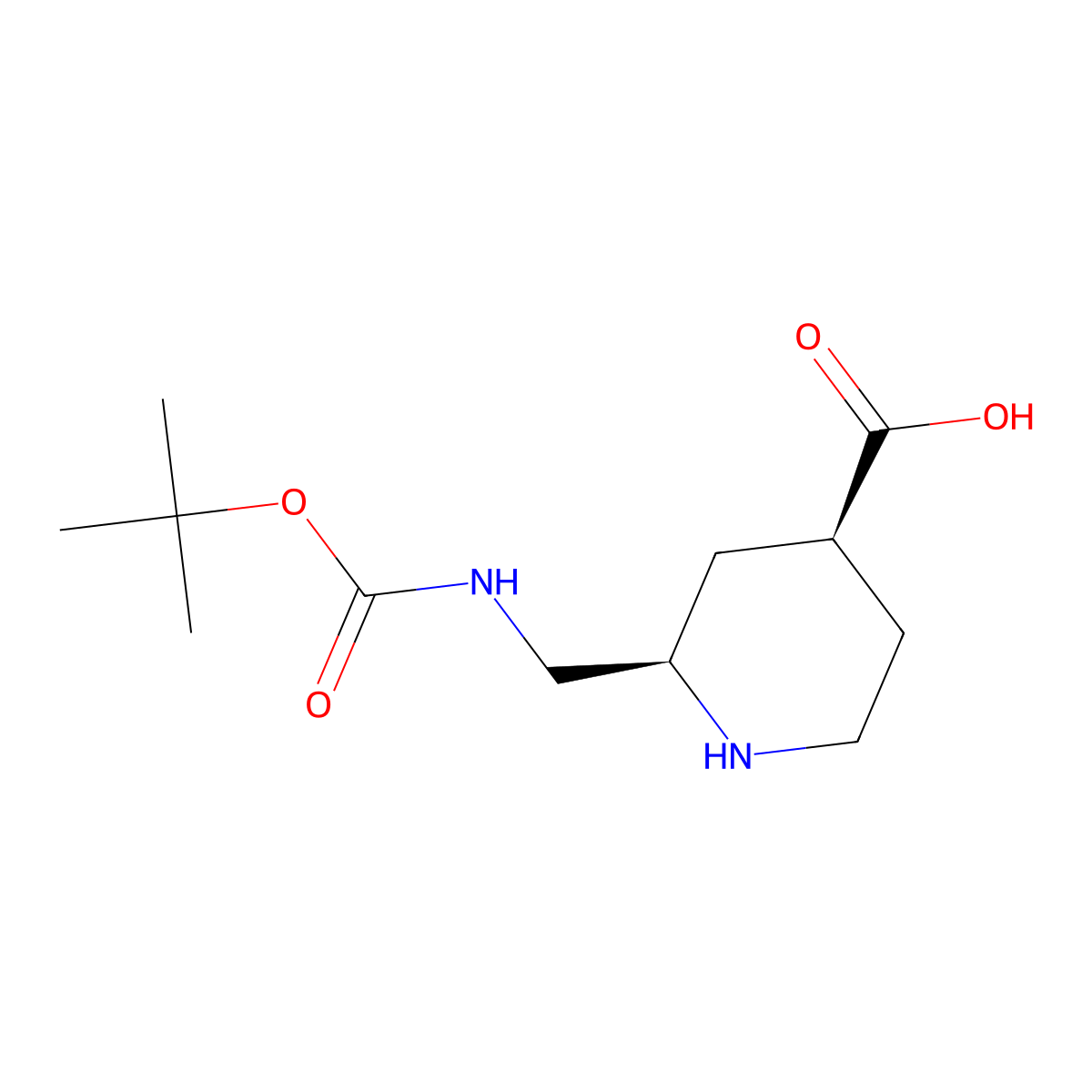 rac-(2R,4S)-2-({[(tert-butoxy)carbonyl]amino}methyl)piperidine-4-carboxylic acid molecular structure, CAS 2752764-48-8