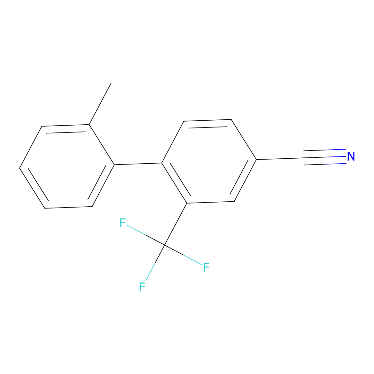 2'-Methyl-2-(trifluoromethyl)-[1,1'-biphenyl]-4-carbonitrile molecular structure, CAS 2752780-50-8