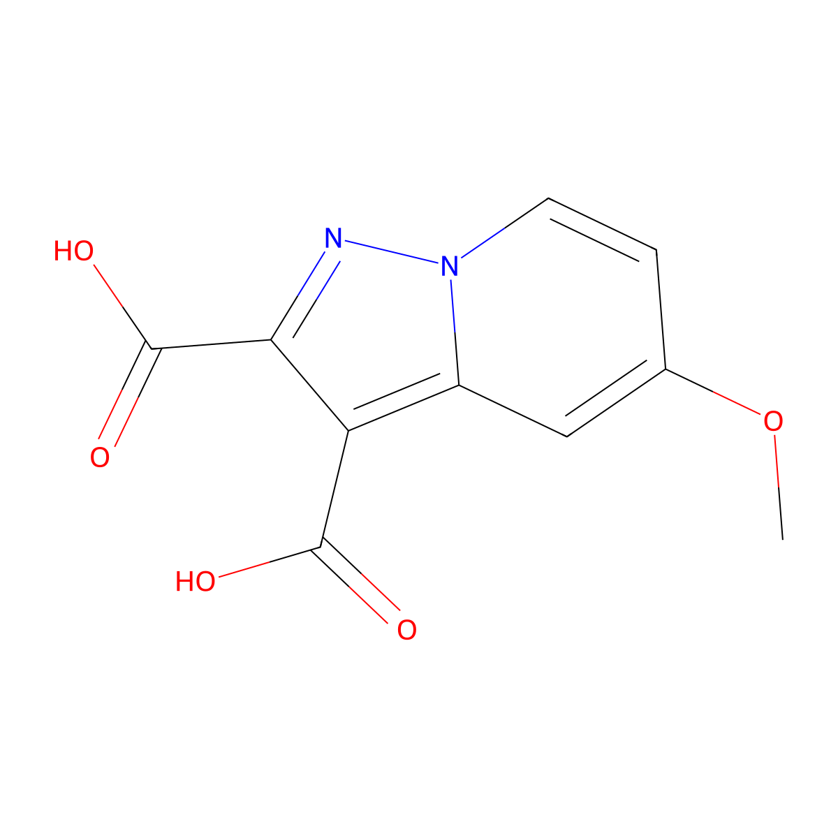 5-Methoxypyrazolo[1,5-a]pyridine-2,3-dicarboxylic acid molecular structure, CAS 2752903-99-2