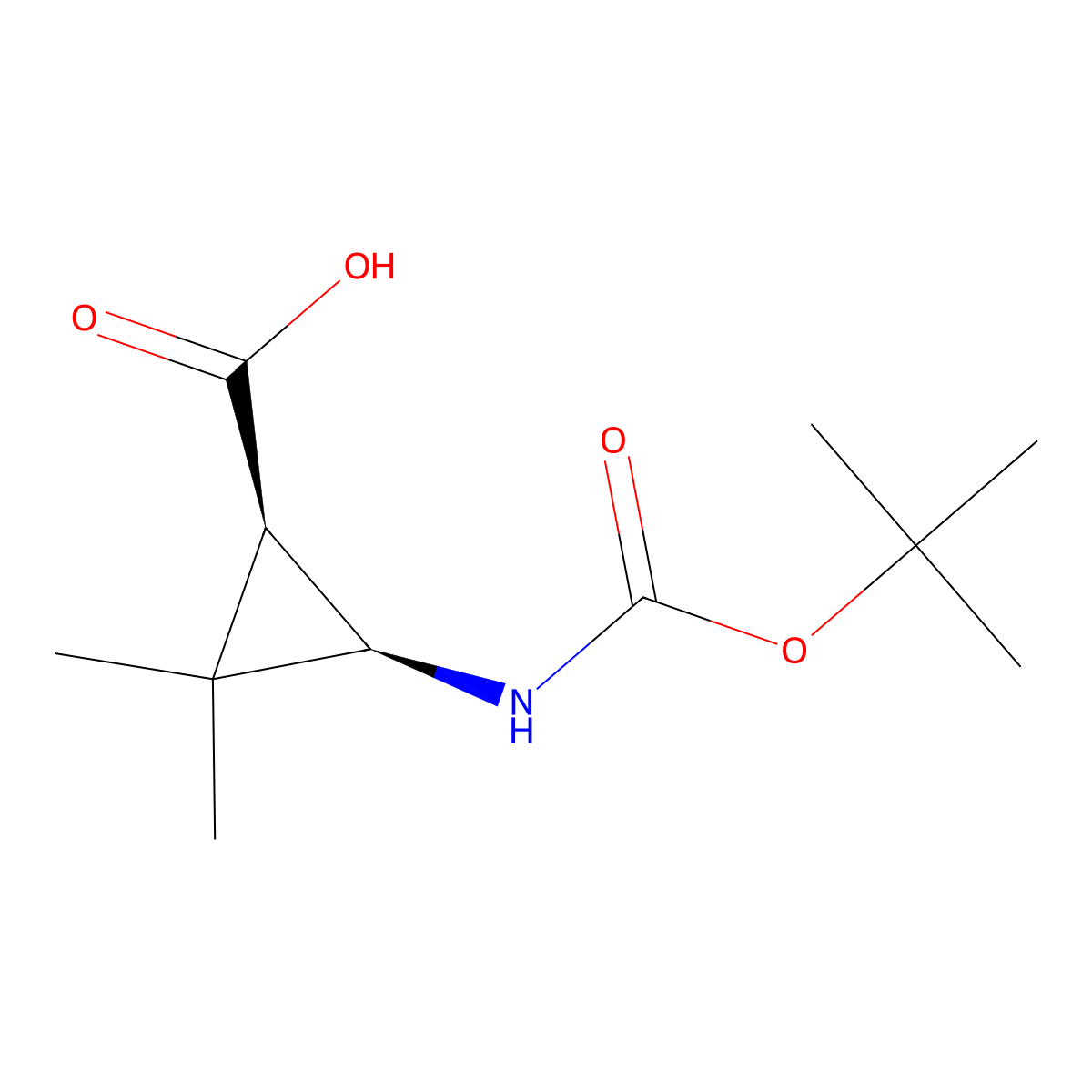 rac-(1R,3R)-3-{[(tert-butoxy)carbonyl]amino}-2,2-dimethylcyclopropane-1-carboxylic acid molecular structure, CAS 2752914-81-9