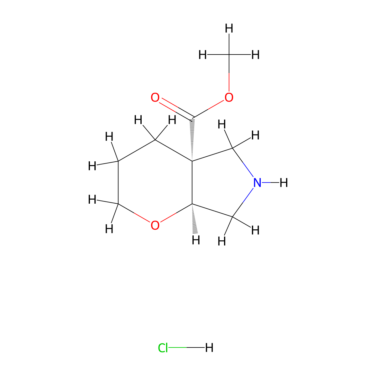 rac-methyl (4aR,7aS)-octahydropyrano[2,3-c]pyrrole-4a-carboxylate hydrochloride molecular structure, CAS 2752915-41-4