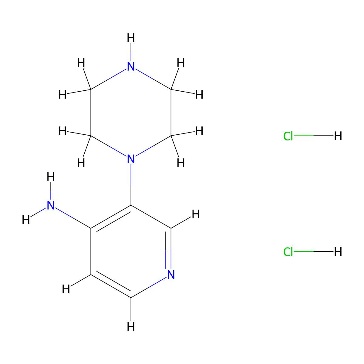 3-(Piperazin-1-yl)pyridin-4-amine dihydrochloride molecular structure, CAS 2752920-05-9