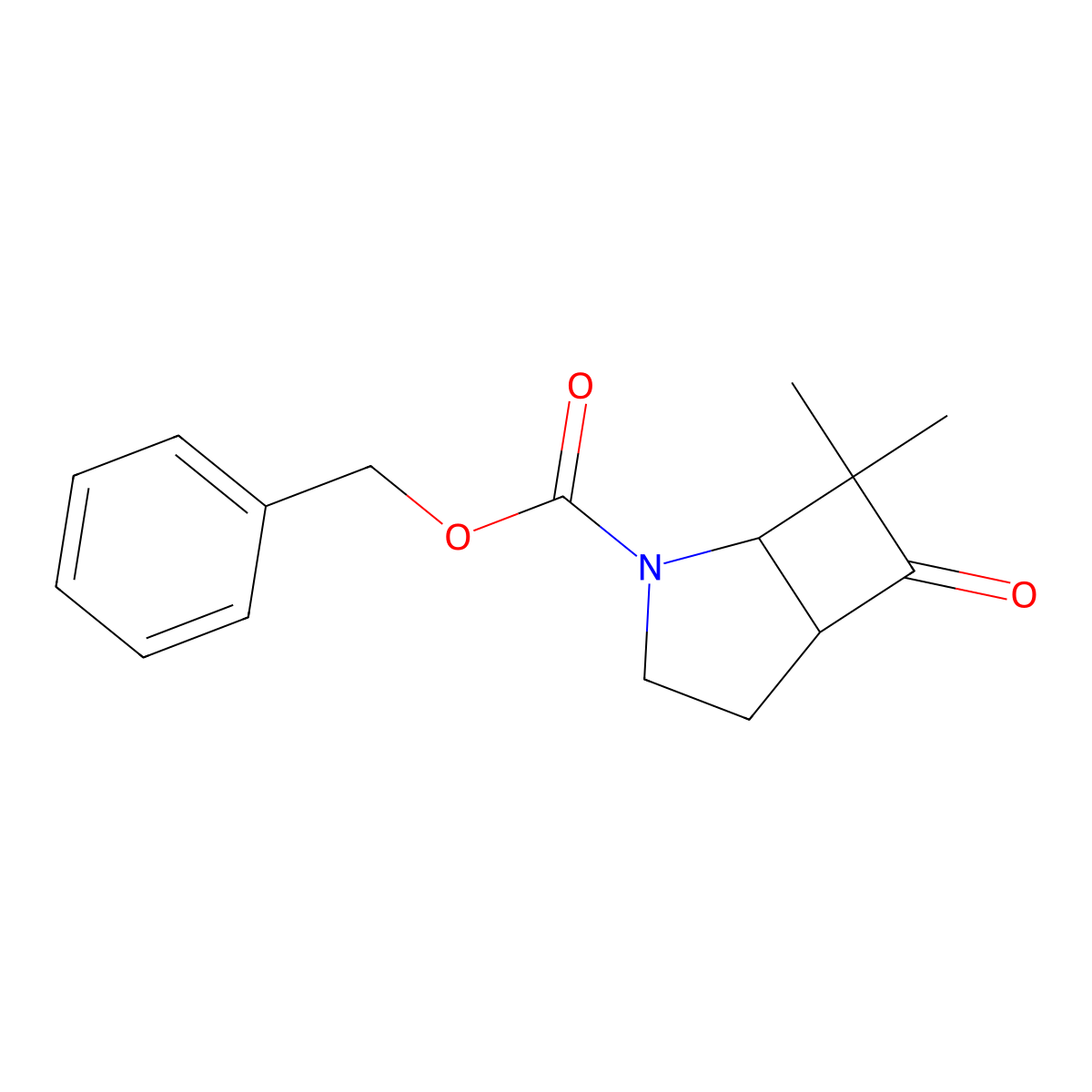 rac-benzyl (1R,5S)-7,7-dimethyl-6-oxo-2-azabicyclo[3.2.0]heptane-2-carboxylate molecular structure, CAS 2752926-33-1