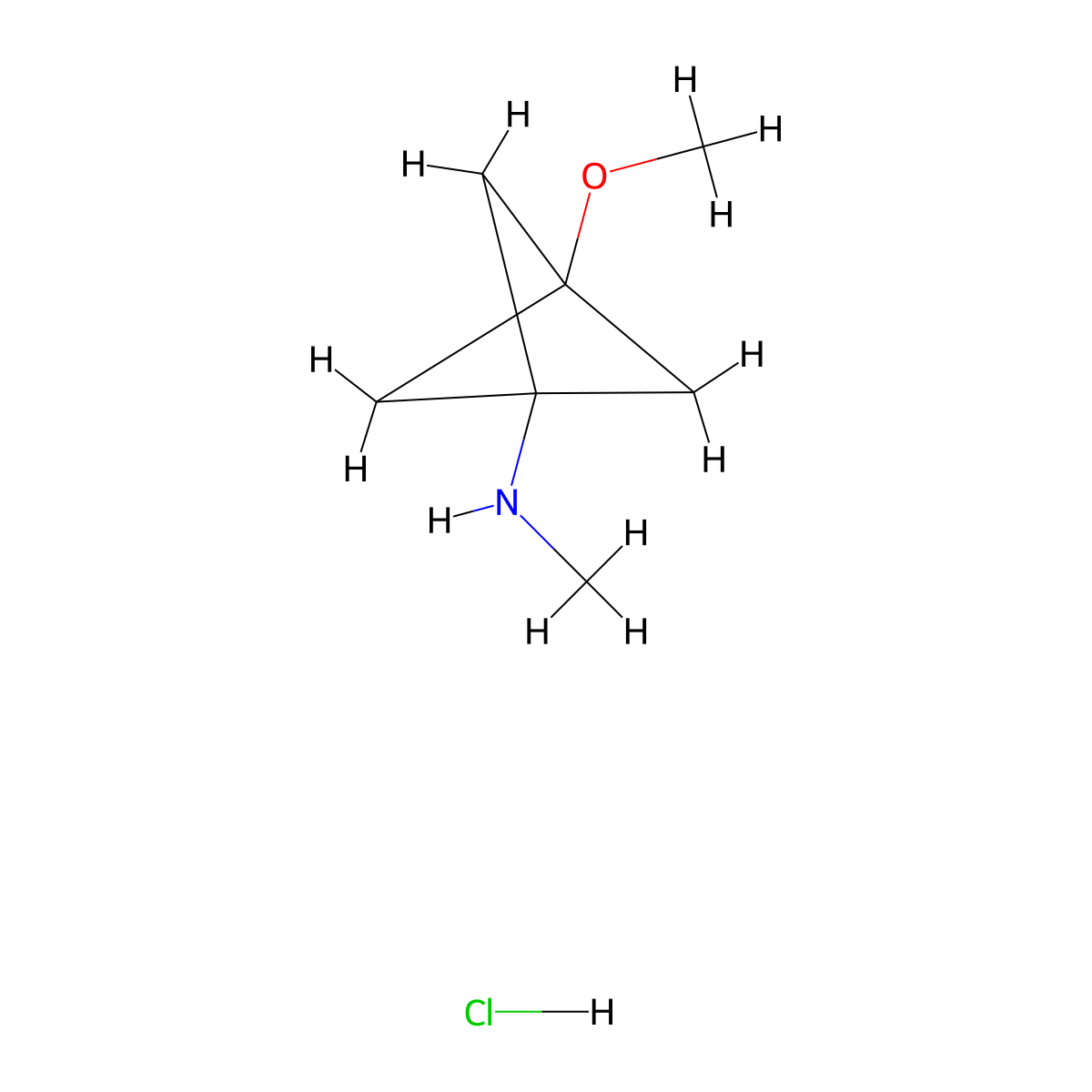 3-methoxy-N-methyl-bicyclo[1.1.1]pentan-1-amine;hydrochloride molecular structure, CAS 2752941-70-9