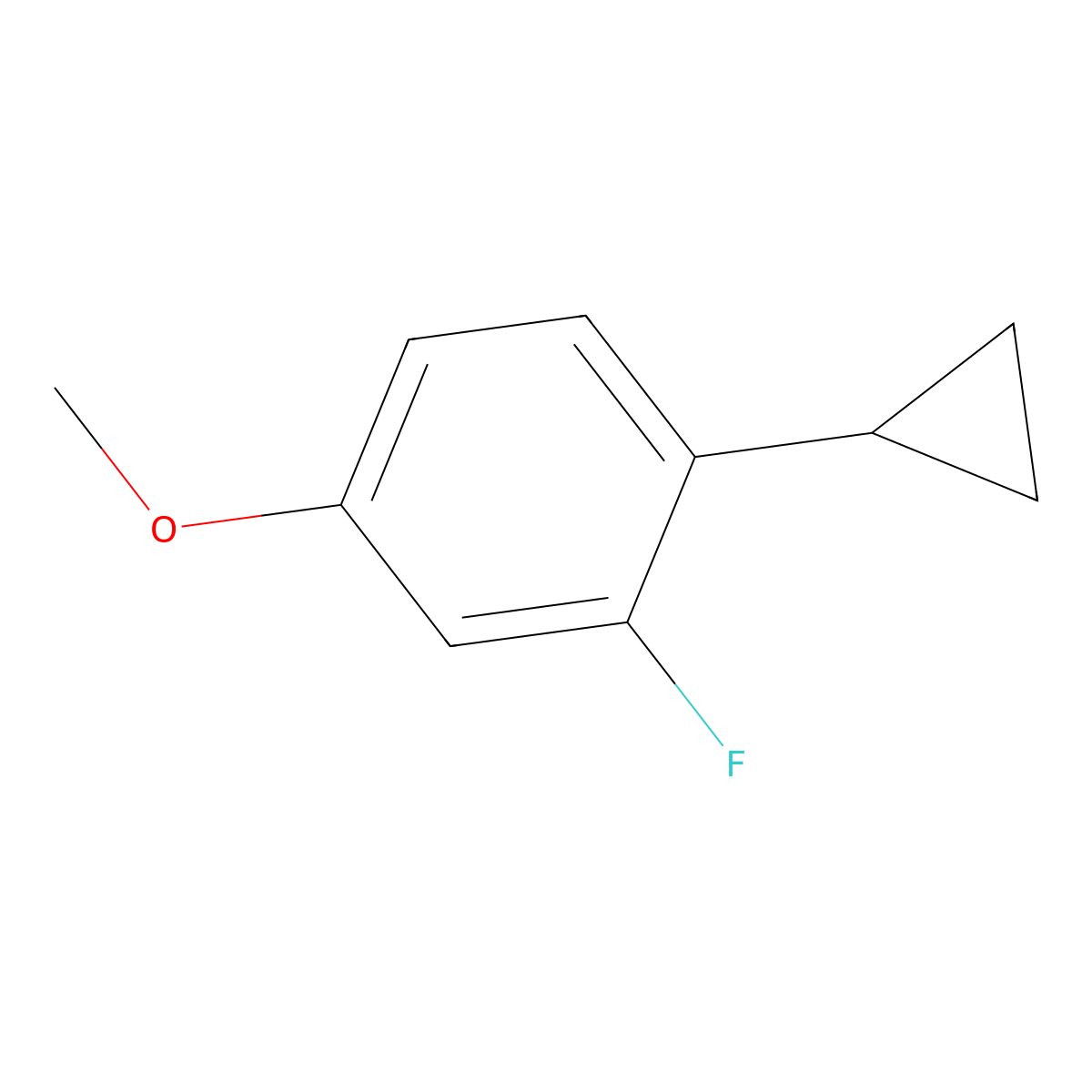 1-Cyclopropyl-2-fluoro-4-methoxybenzene molecular structure, CAS 2753009-37-7