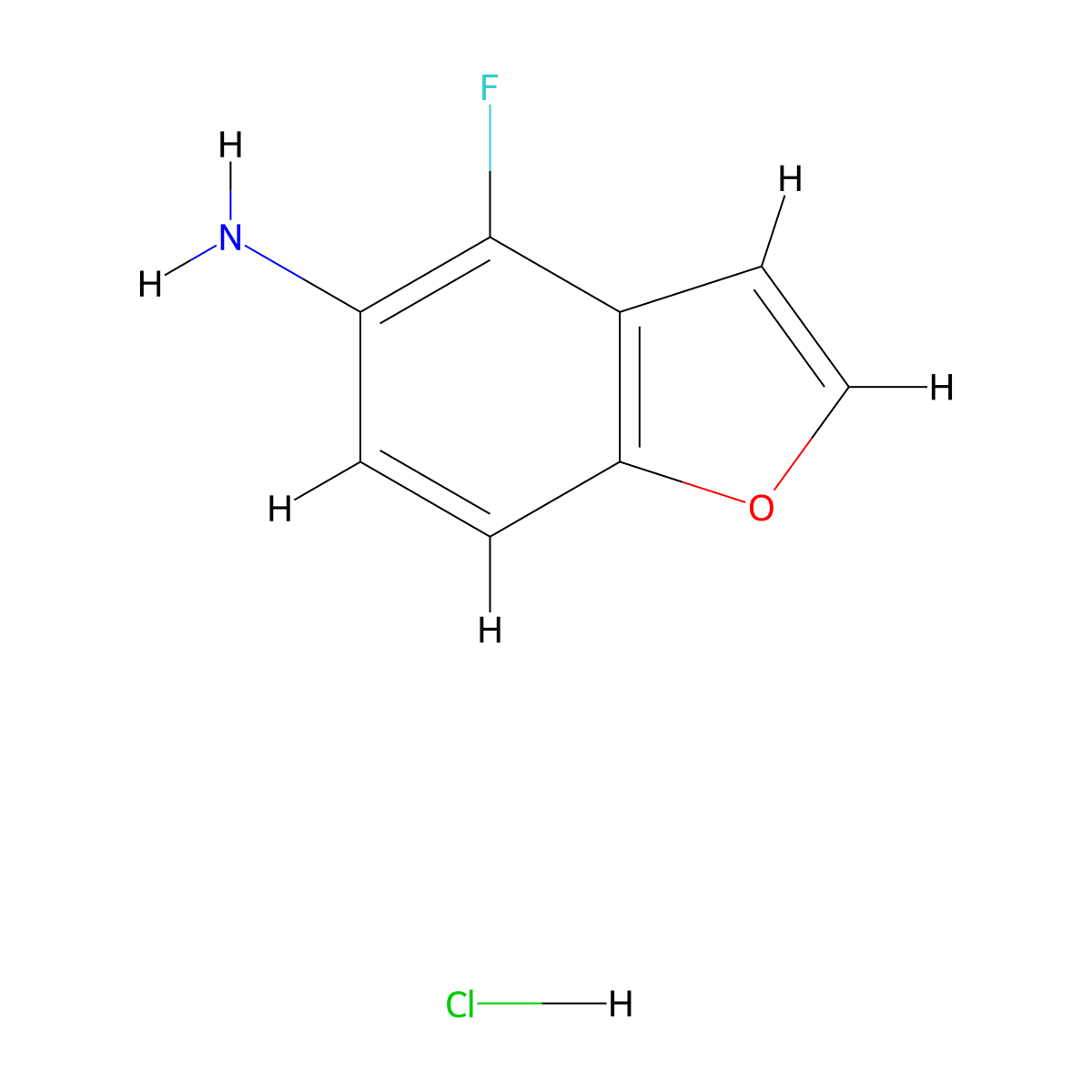 4-Fluorobenzofuran-5-amine;hydrochloride molecular structure, CAS 2753051-73-7