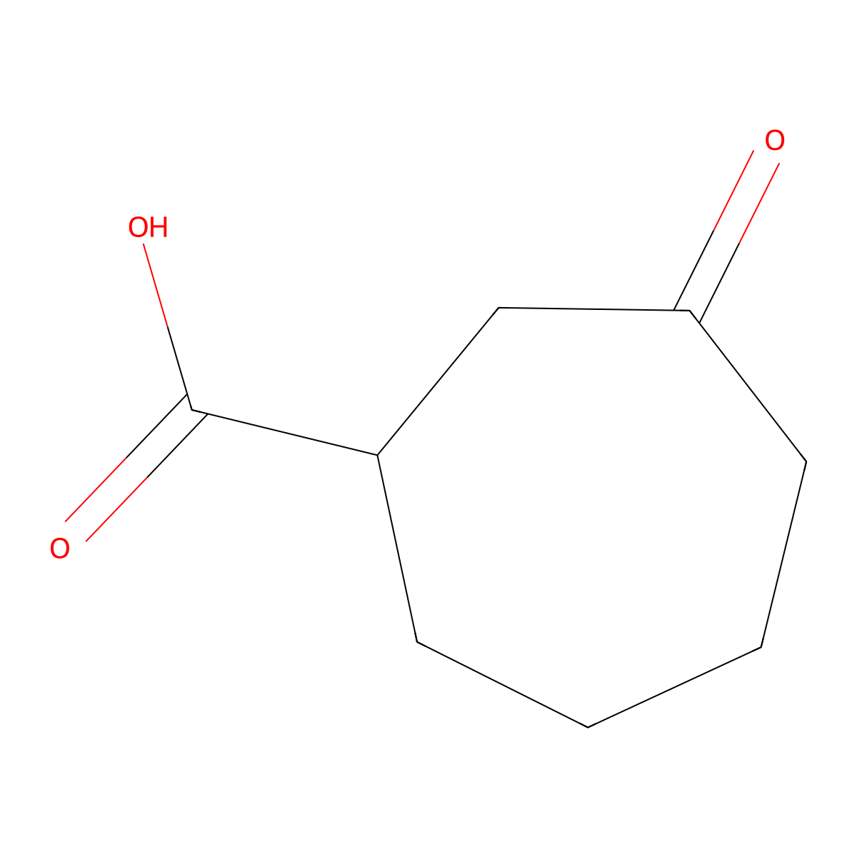 3-Oxocycloheptane-1-carboxylic acid molecular structure, CAS 27531-68-6