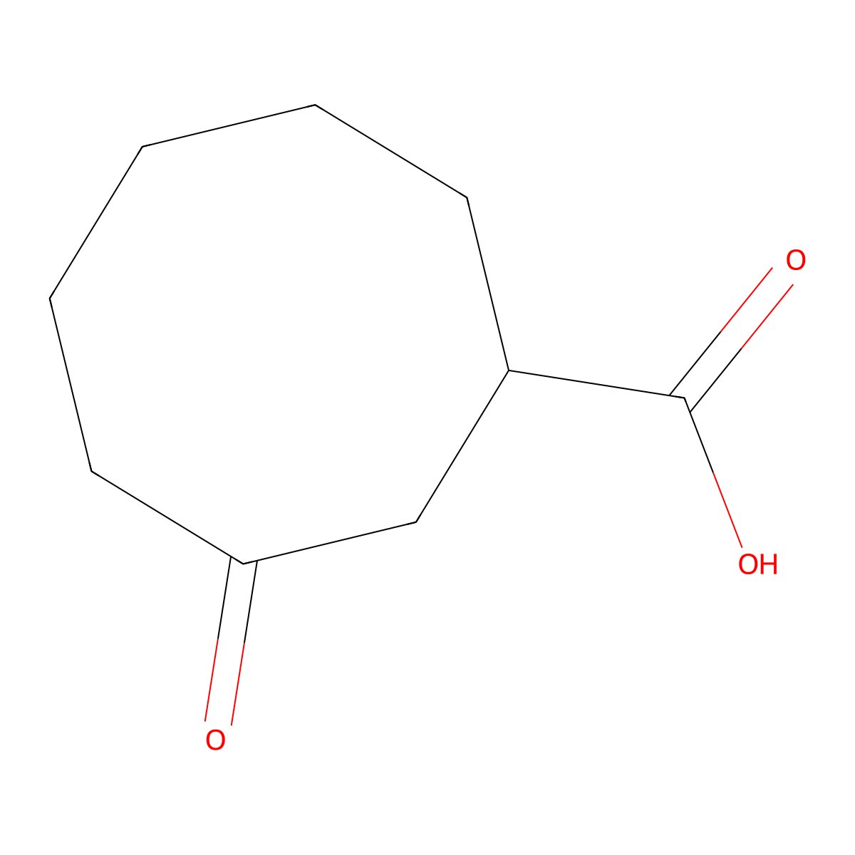 3-Oxocyclooctane-1-carboxylic acid molecular structure, CAS 27531-69-7