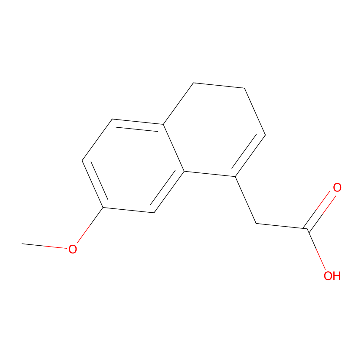 2-(7-Methoxy-3,4-dihydronaphthalen-1-yl)acetic acid molecular structure, CAS 27533-69-3