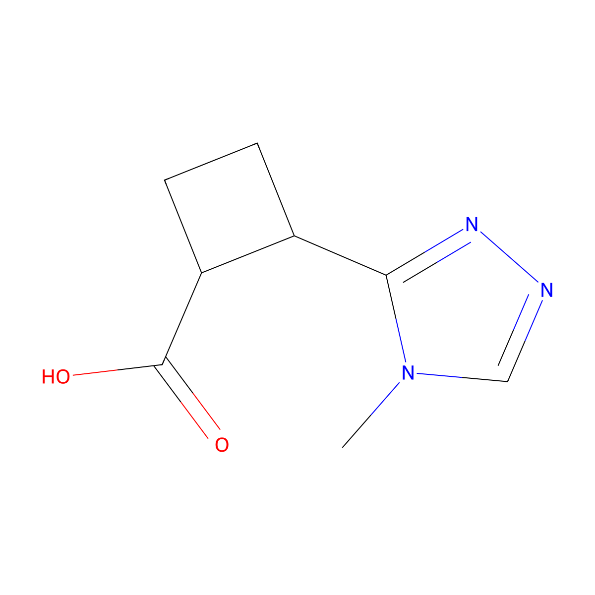 Rac-(1r,2s)-2-(4-methyl-4h-1,2,4-triazol-3-yl)cyclobutane-1-carboxylic acid molecular structure, CAS 2753425-69-1