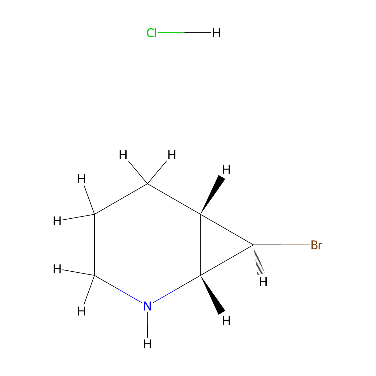 rac-(1R,6S,7R)-7-bromo-2-azabicyclo[4.1.0]heptane hydrochloride molecular structure, CAS 2753450-03-0