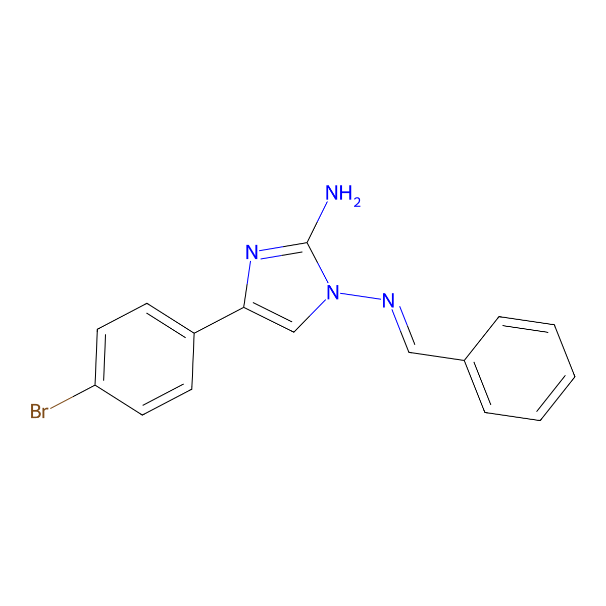 (1E)-4-(4-bromophenyl)-N1-(phenylmethylidene)-1H-imidazole-1,2-diamine molecular structure, CAS 275358-95-7