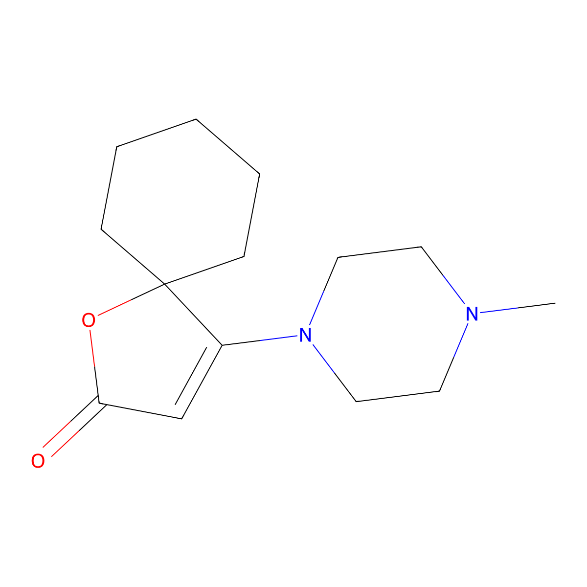 4-(4-Methylpiperazin-1-yl)-1-oxaspiro[4.5]dec-3-en-2-one molecular structure, CAS 275363-21-8
