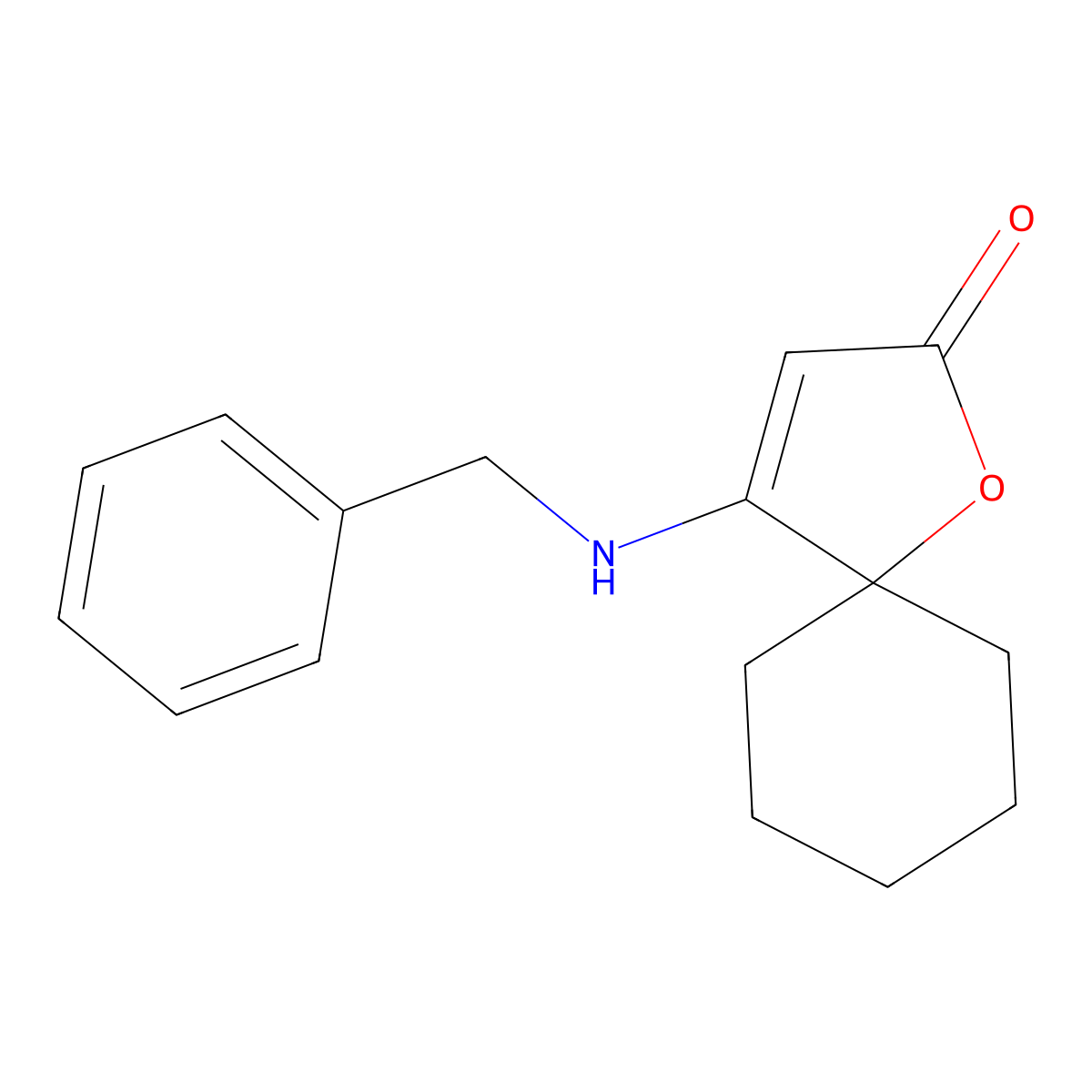 4-(Benzylamino)-1-oxaspiro[4.5]dec-3-en-2-one molecular structure, CAS 275363-34-3