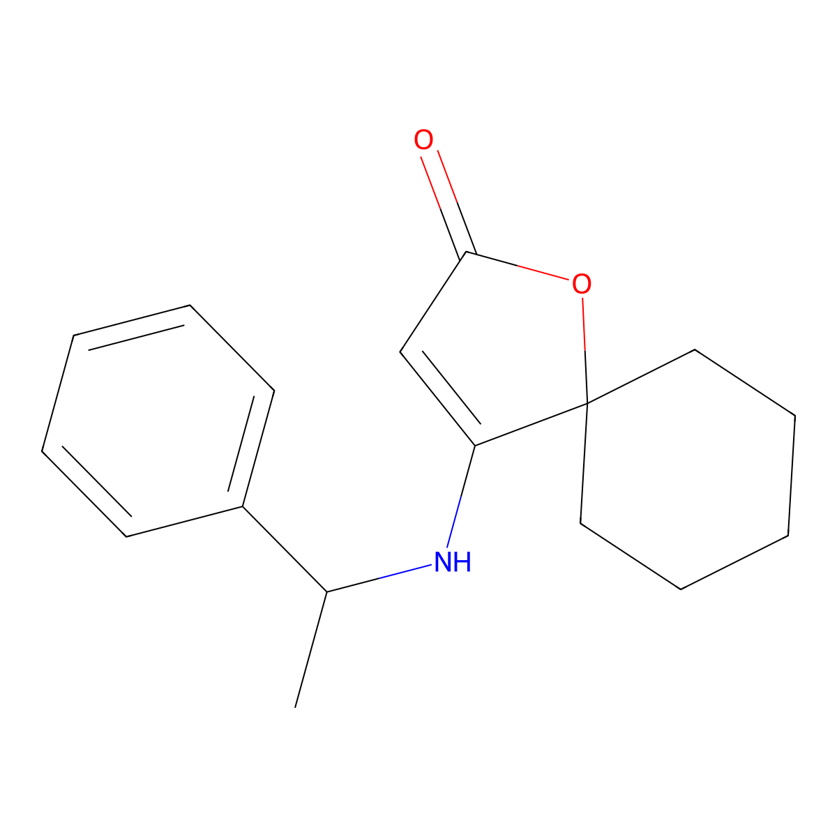 4-[(1-Phenylethyl)amino]-1-oxaspiro[4.5]dec-3-en-2-one molecular structure, CAS 275363-35-4