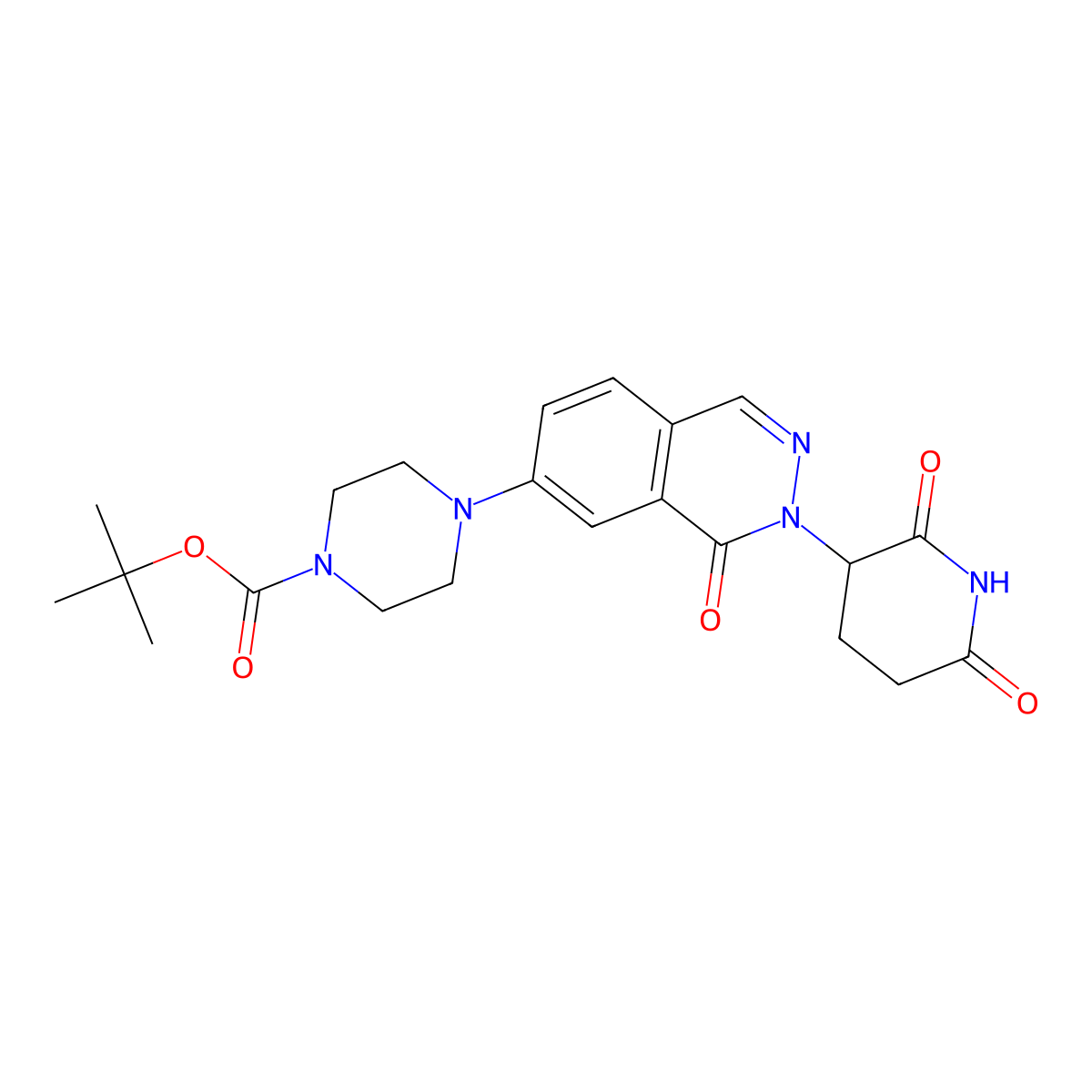 Tert-butyl 4-[3-(2,6-dioxopiperidin-3-yl)-4-oxophthalazin-6-yl]piperazine-1-carboxylate molecular structure, CAS 2753651-44-2