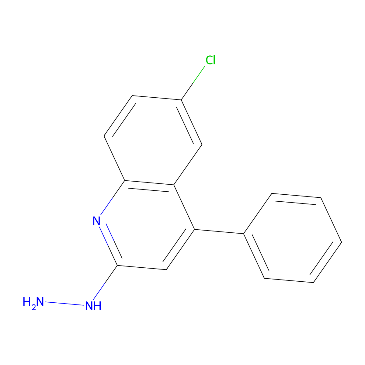 6-Chloro-2-hydrazinyl-4-phenylquinoline molecular structure, CAS 27537-93-5