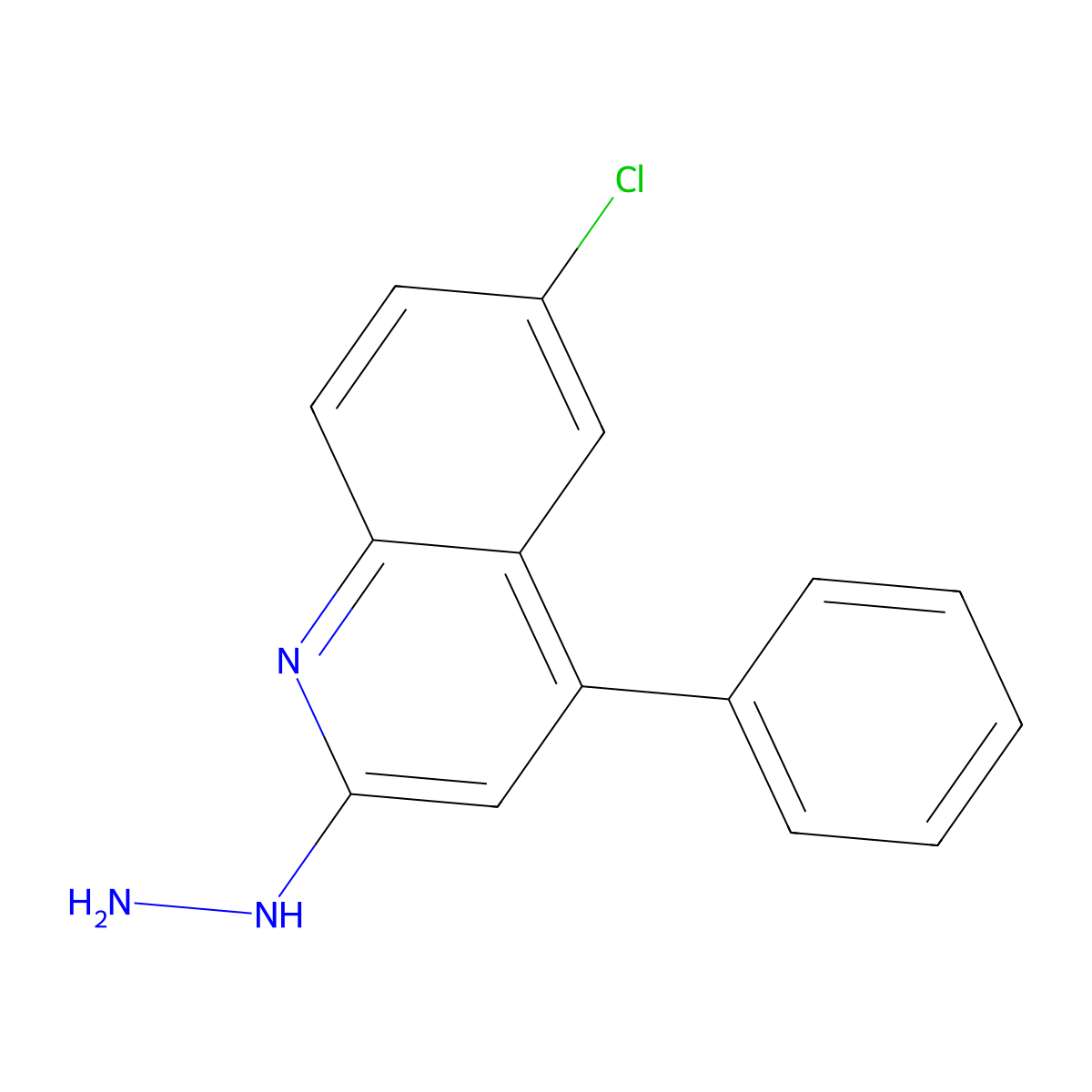 6-Chloro-2-hydrazinyl-4-phenylquinoline molecular structure, CAS 27537-93-5