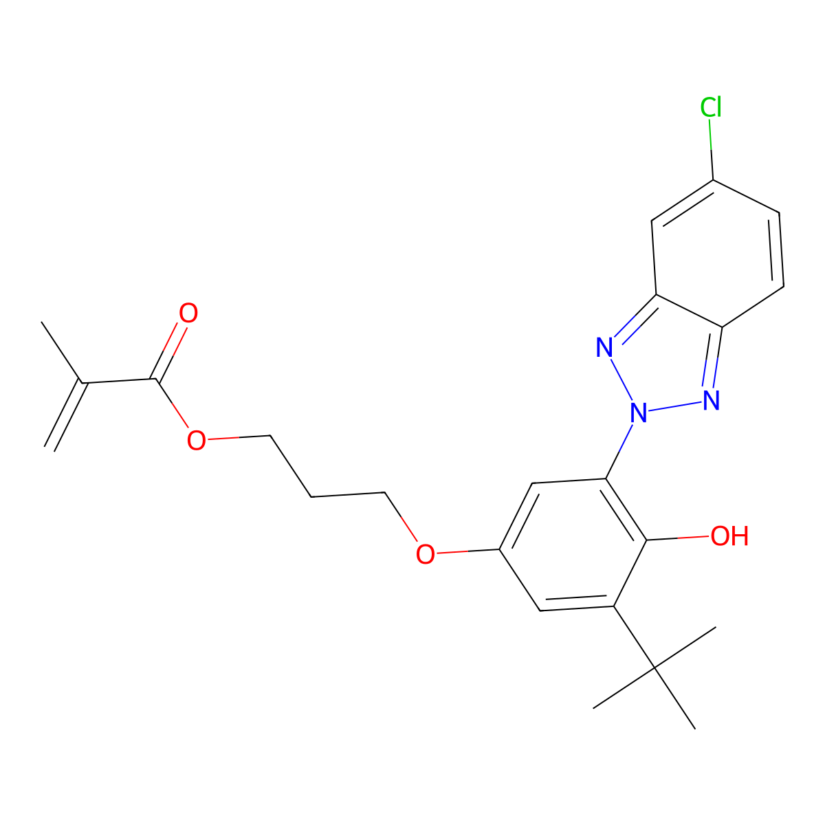 2-Propenoic acid, 2-methyl-, 3-[3-(5-chloro-2H-benzotriazol-2-yl)-5-(1,1-dimethylethyl)-4-hydroxyphen molecular structure, CAS 275371-71-6