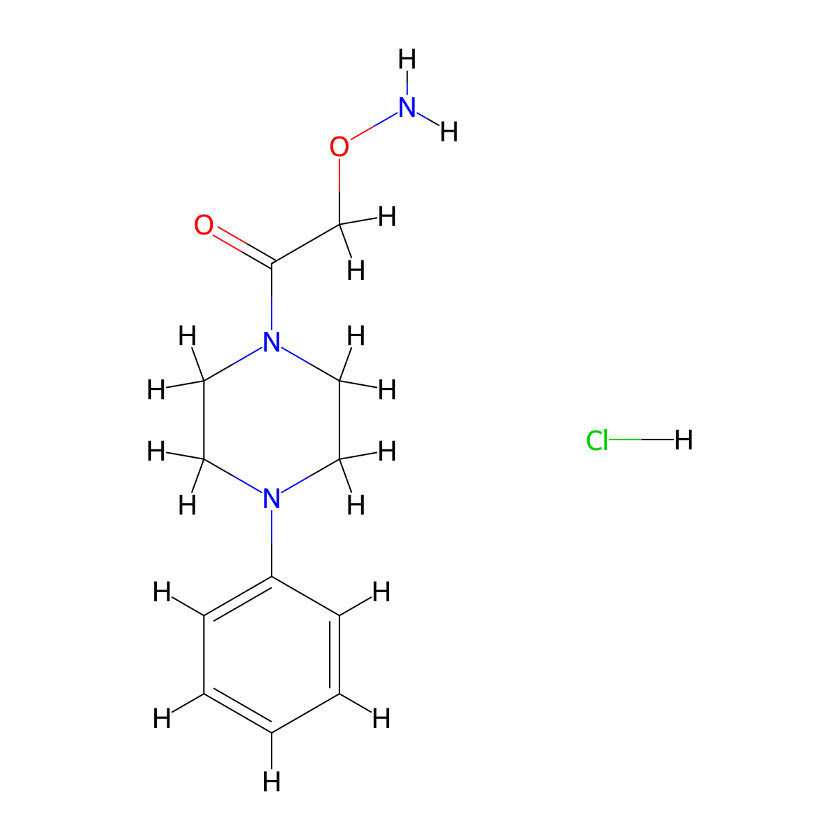 2-(Aminooxy)-1-(4-phenylpiperazin-1-yl)ethan-1-one hydrochloride molecular structure, CAS 275374-83-9