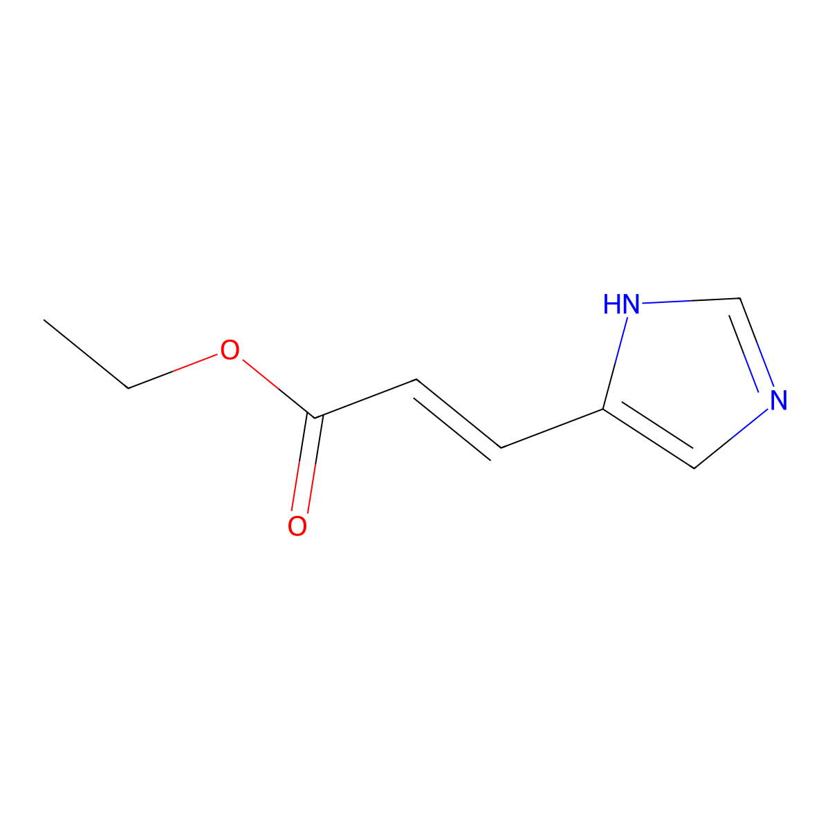 Ethyl urocanate molecular structure, CAS 27538-35-8