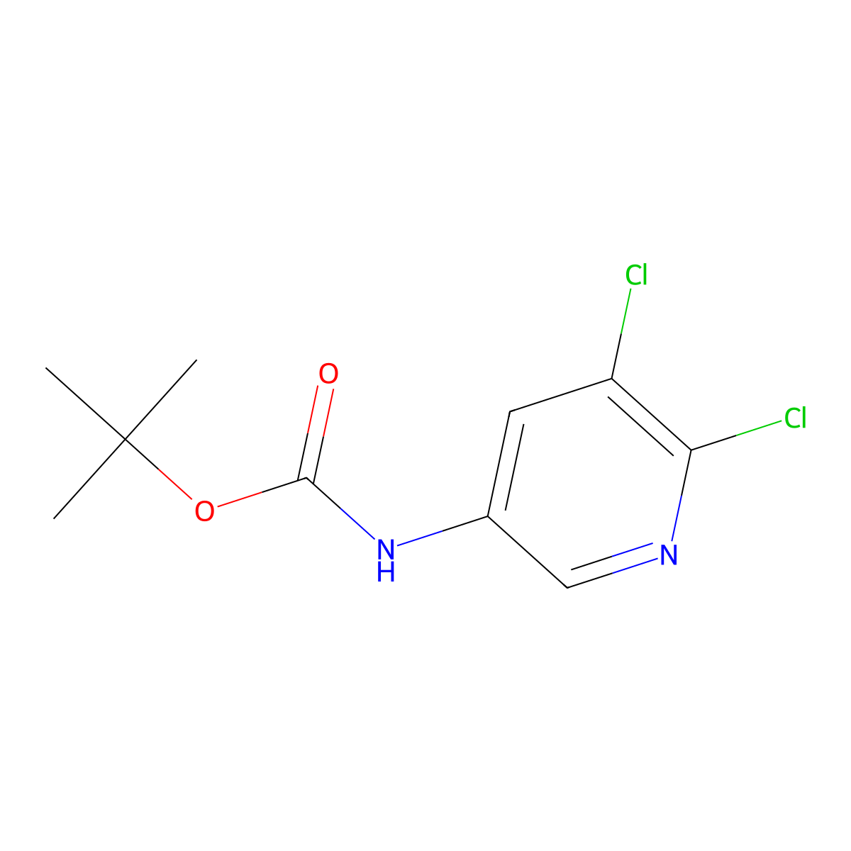 tert-Butyl 5,6-dichloropyridin-3-ylcarbamate molecular structure, CAS 275383-96-5