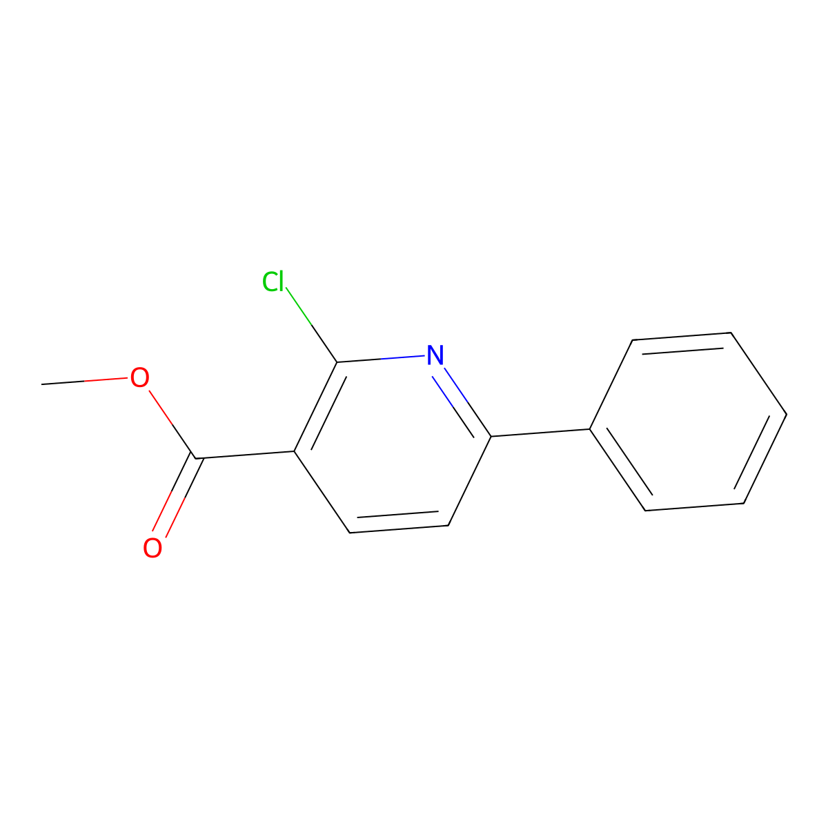 Methyl 2-chloro-6-phenylpyridine-3-carboxylate molecular structure, CAS 275384-67-3
