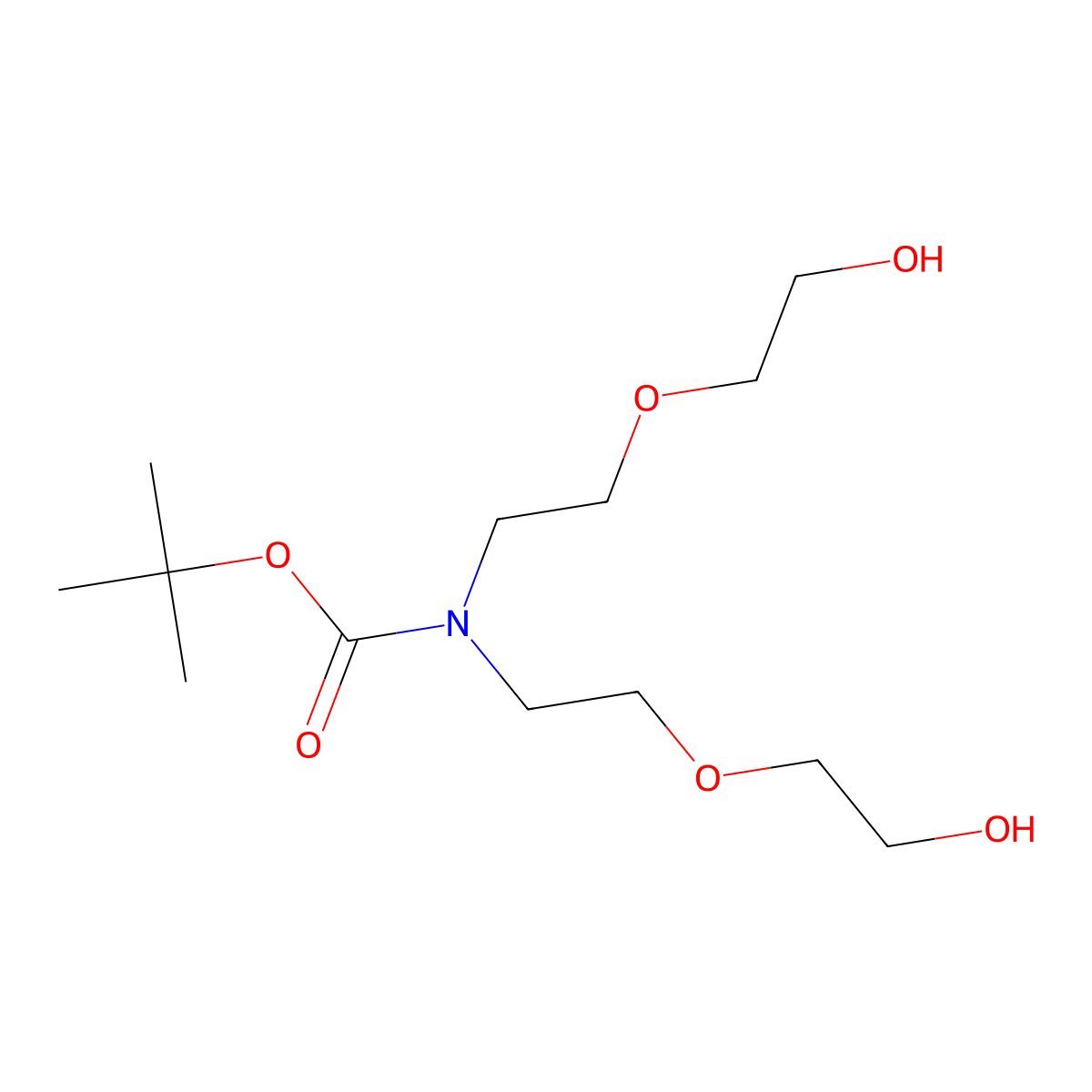 N-Boc-N-bis(PEG1-OH) molecular structure, CAS 275385-03-0
