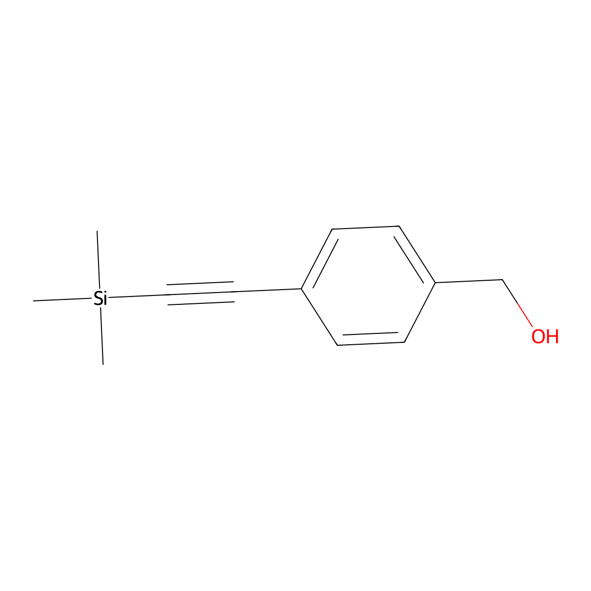 4-(Trimethylsilylethynyl)benzyl alcohol molecular structure, CAS 275386-60-2