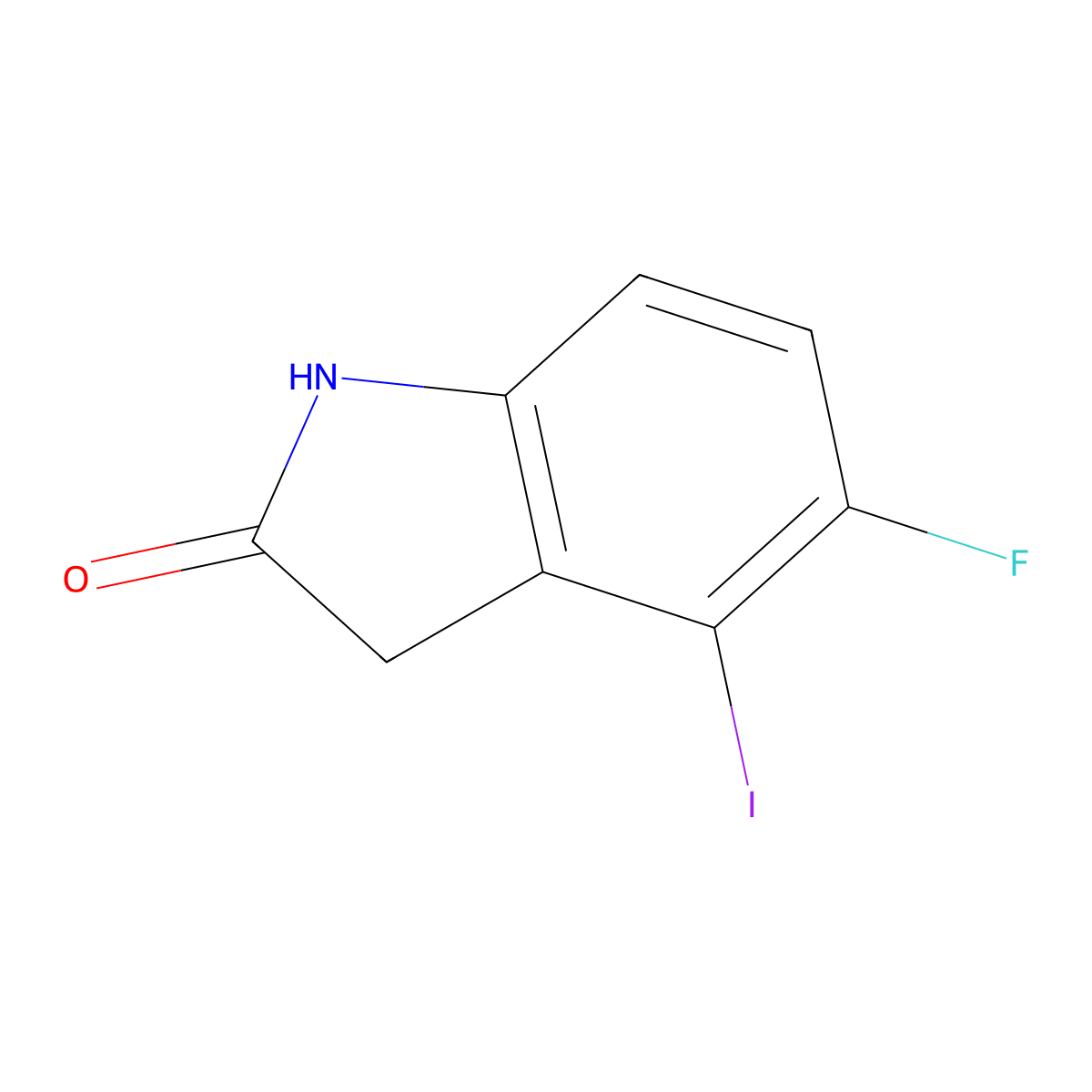 5-Fluoro-4-iodoindolin-2-one molecular structure, CAS 275386-75-9