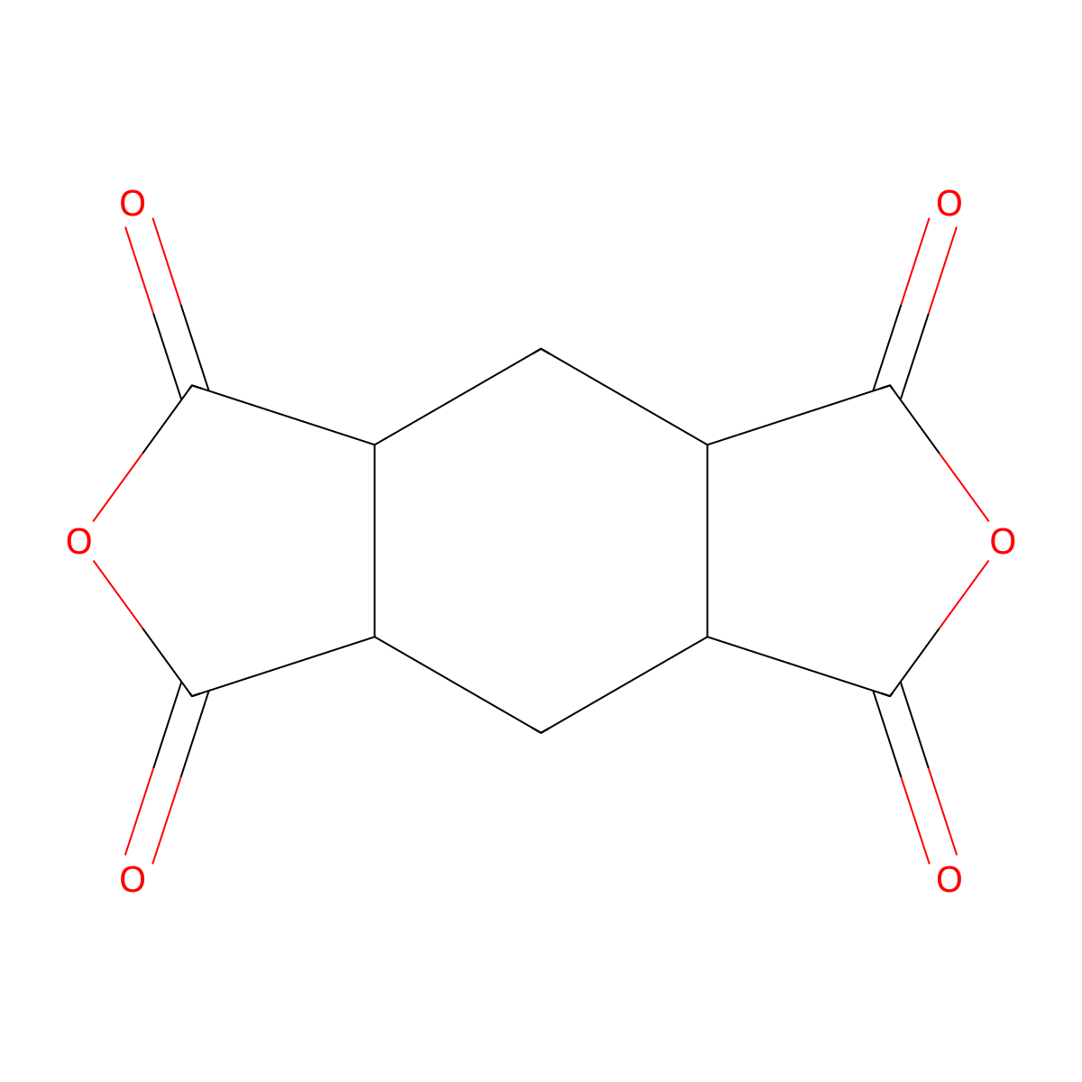 1,2,4,5-Cyclohexanetetracarboxylic dianhydride molecular structure, CAS 2754-41-8