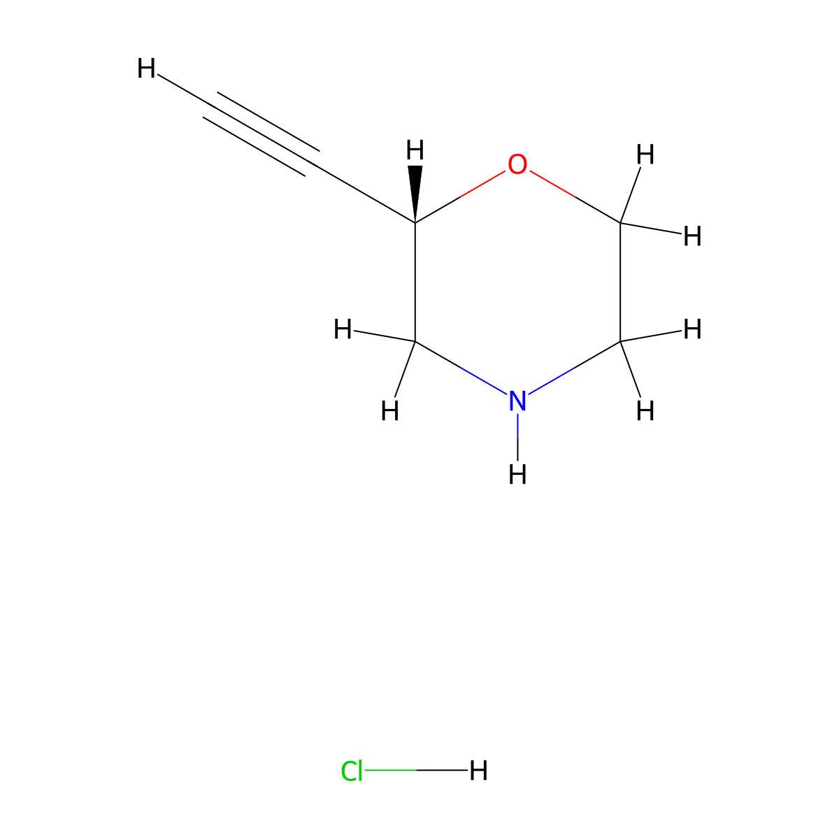 (S)-2-Ethynylmorpholine hydrochloride molecular structure, CAS 2754309-84-5